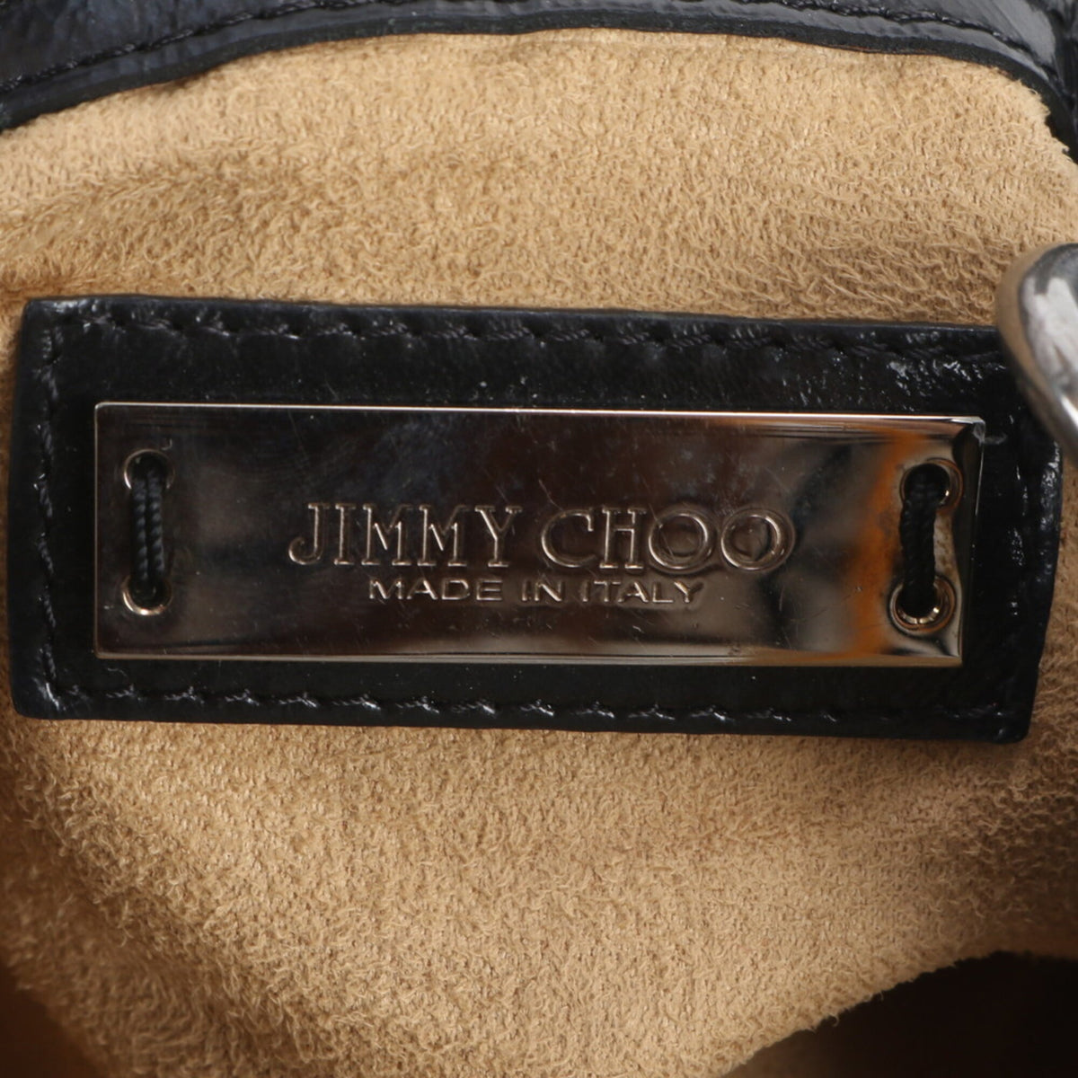 Jimmy Choo Black Silver Leather Shoulder Bag (Pre-Owned)