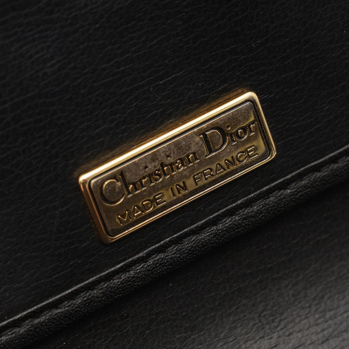 Christian Dior Black Leather Handbag Shoulder Bag (Pre-Owned)