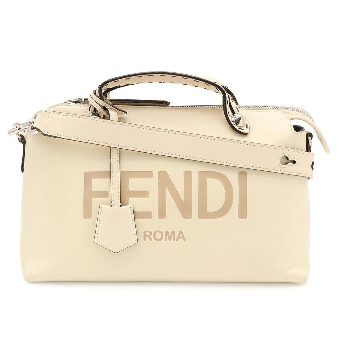 Fendi Cream Canvas Handbag Shoulder Bag (Pre-Owned)