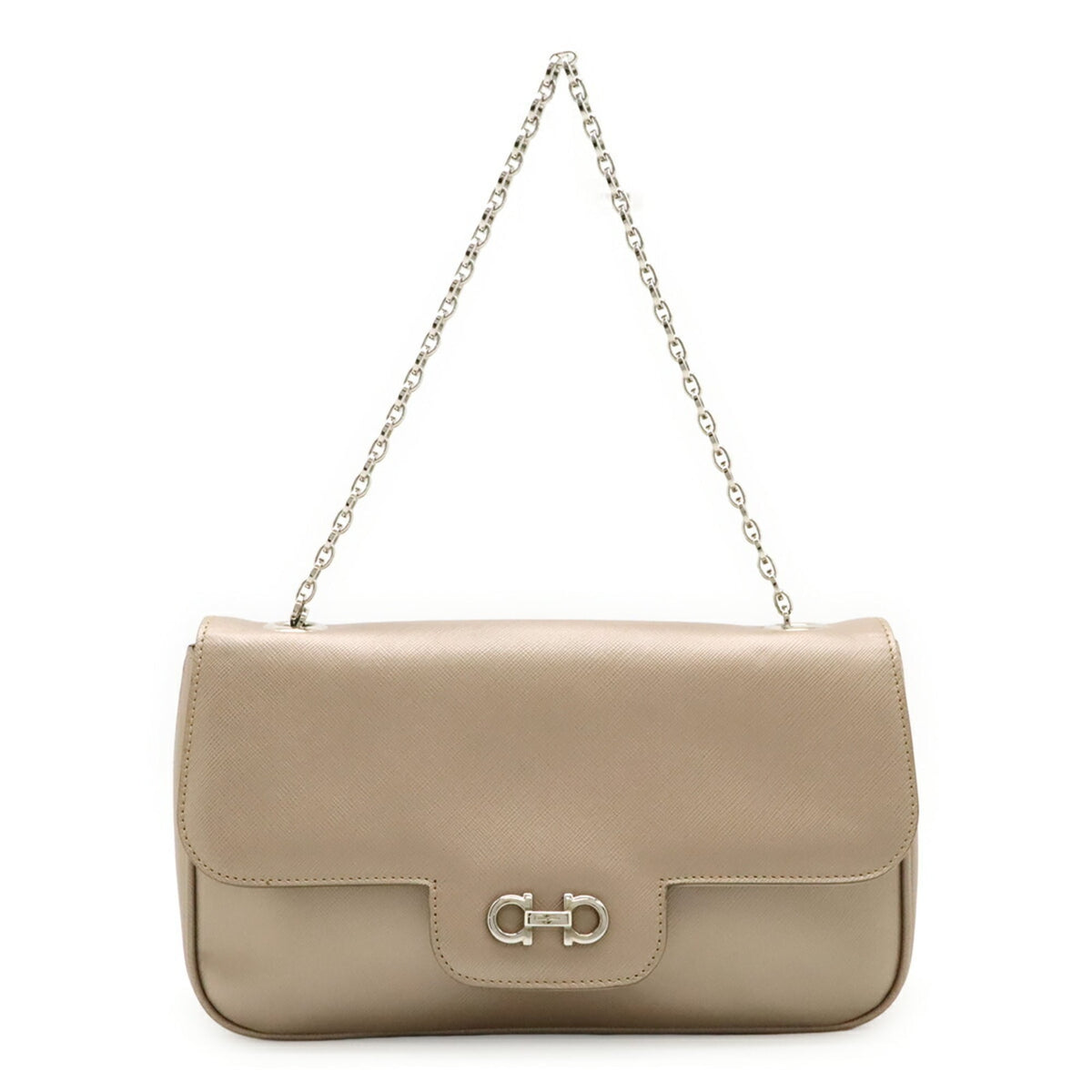 Salvatore Ferragamo Champagne Pink Leather Handbag (Pre-Owned)