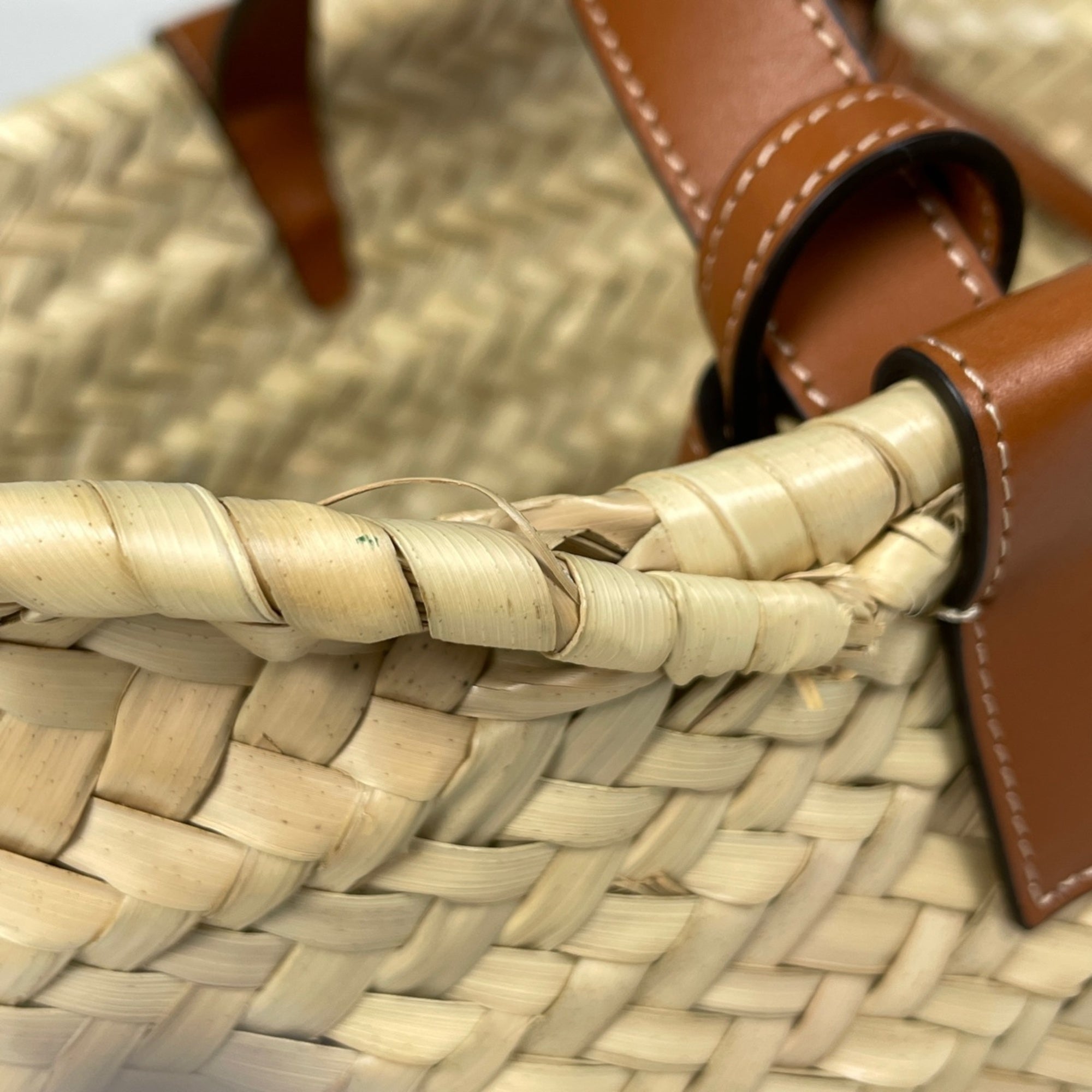 Celine Brown Raffia Leather Tote Bag (Pre-Owned)