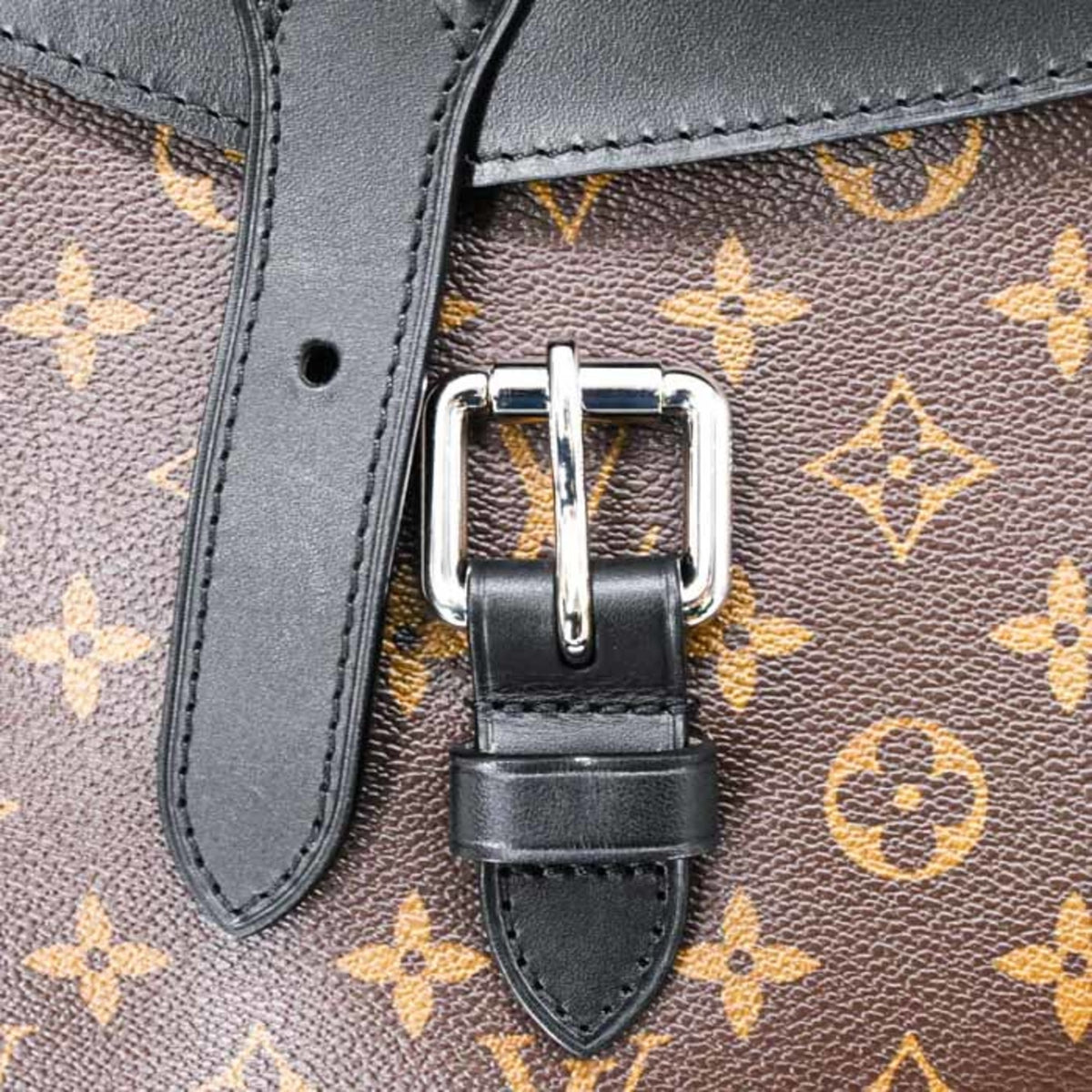 Louis Vuitton Black Brown Monogram Monogram Leather Backpack (Pre-Owned)