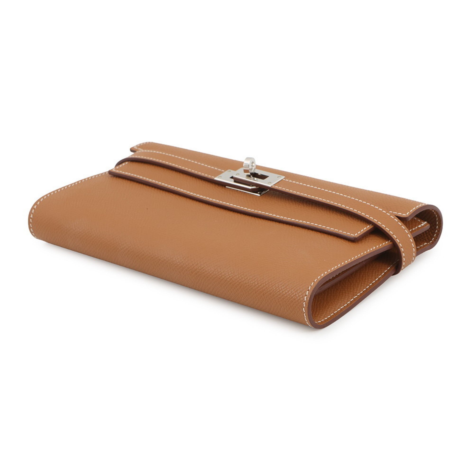 Hermes Kelly Gold Epsom Leather Long Wallet (Bi-Fold) (Pre-Owned)