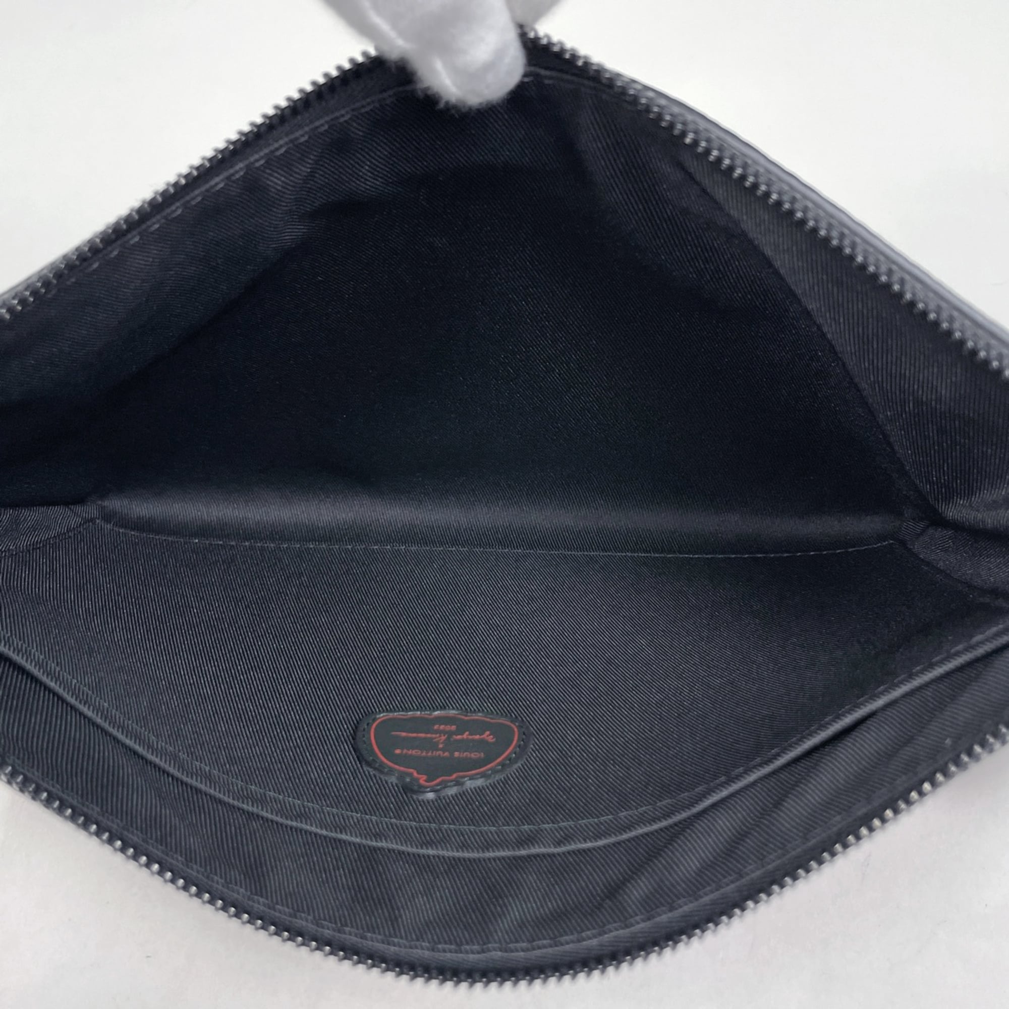 Louis Vuitton Yayoi Kusama Black Noir Leather Pochette (Pre-Owned)