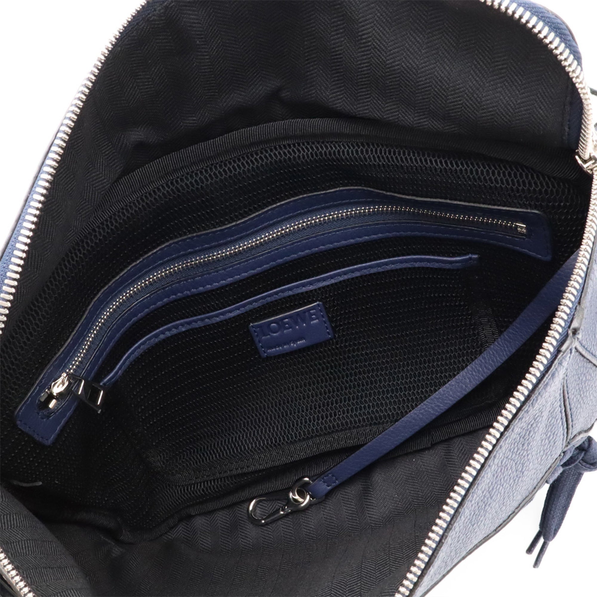 Loewe Navy Leather Shoulder Bag Sling Bag (Pre-Owned)