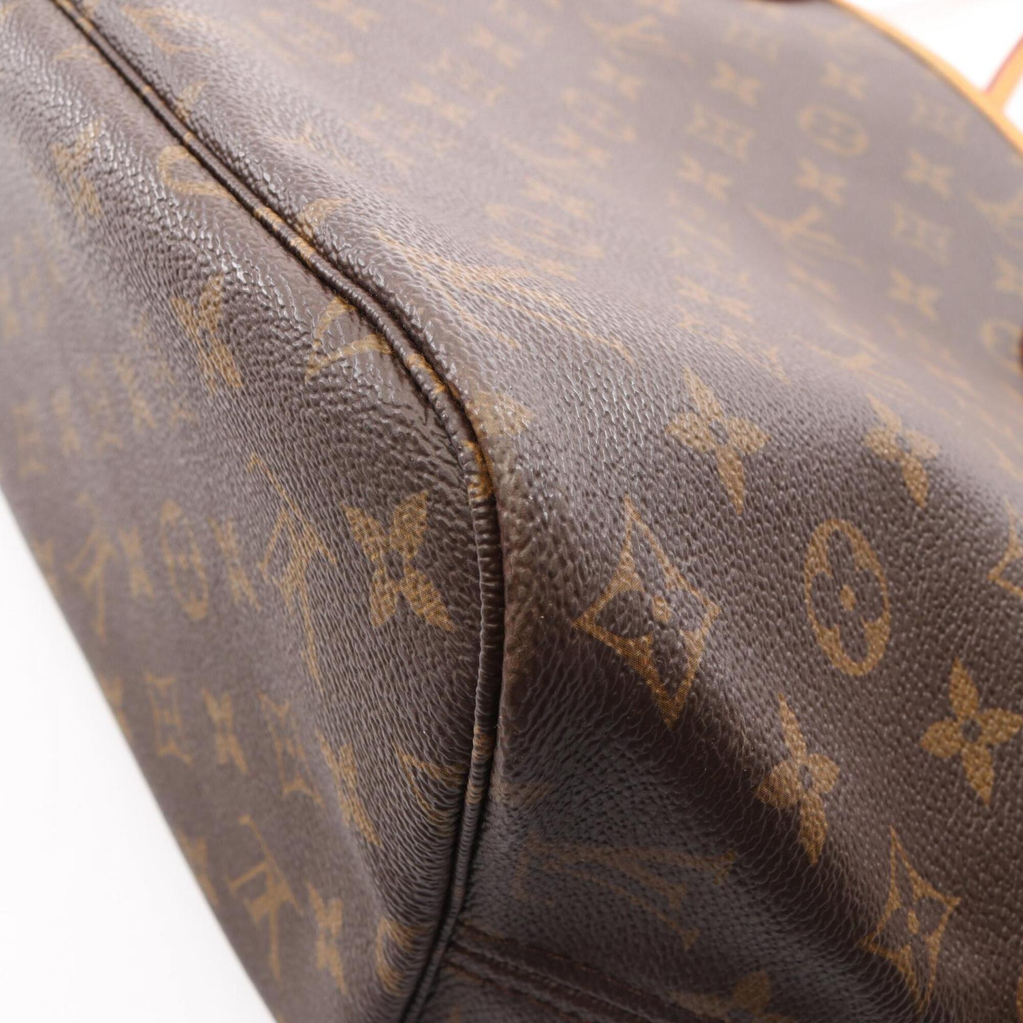 Louis Vuitton Brown Coated Canvas Leather Handbag Tote Bag (Pre-Owned)