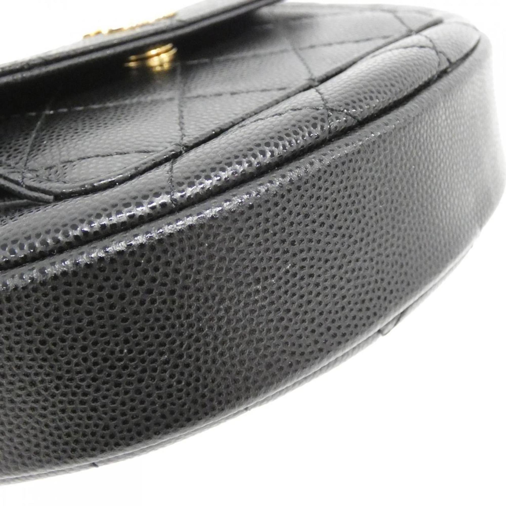 Chanel Black Caviar Leather Handbag (Pre-Owned)