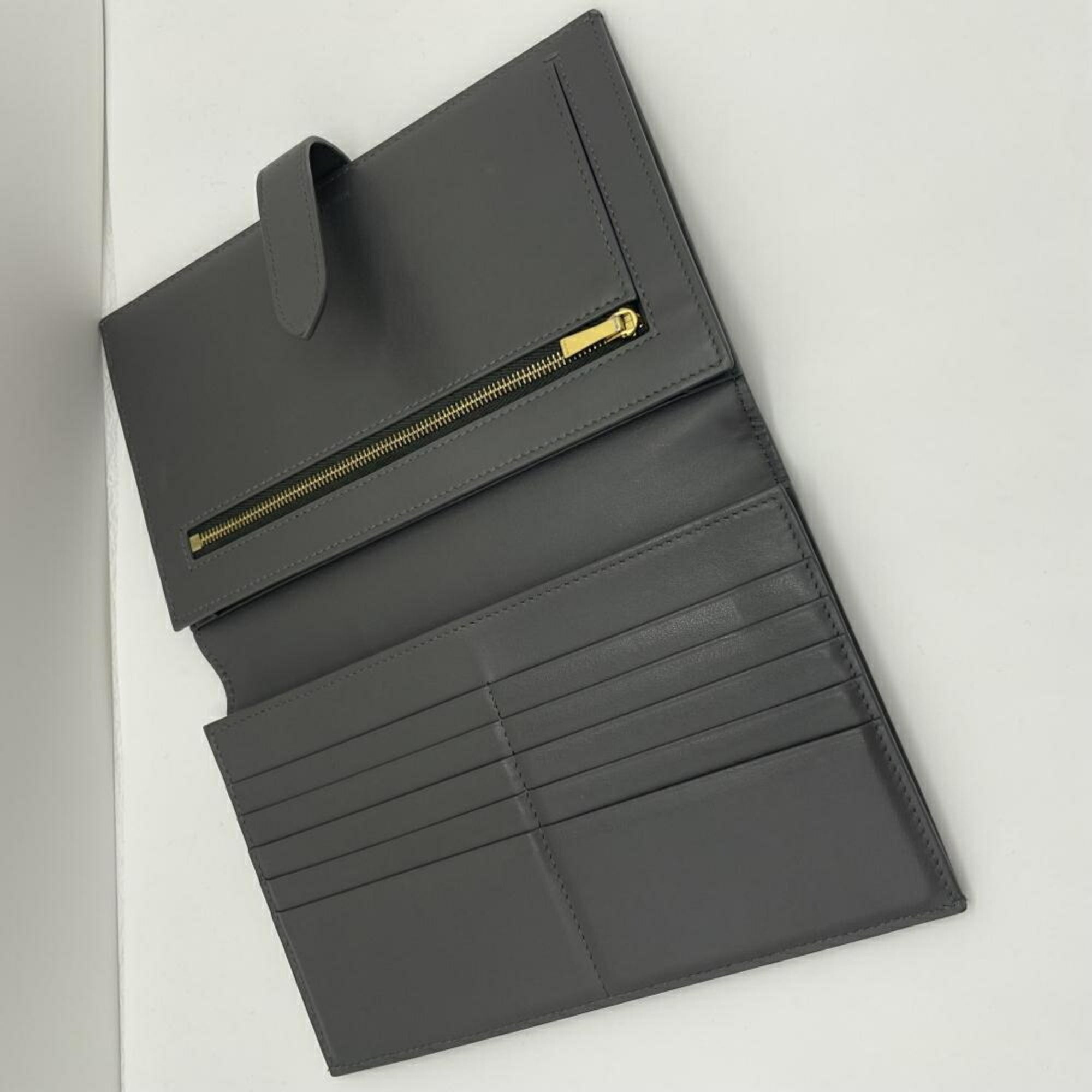 Celine Blue Gray Leather Bill Wallet (Bi-Fold) (Pre-Owned)