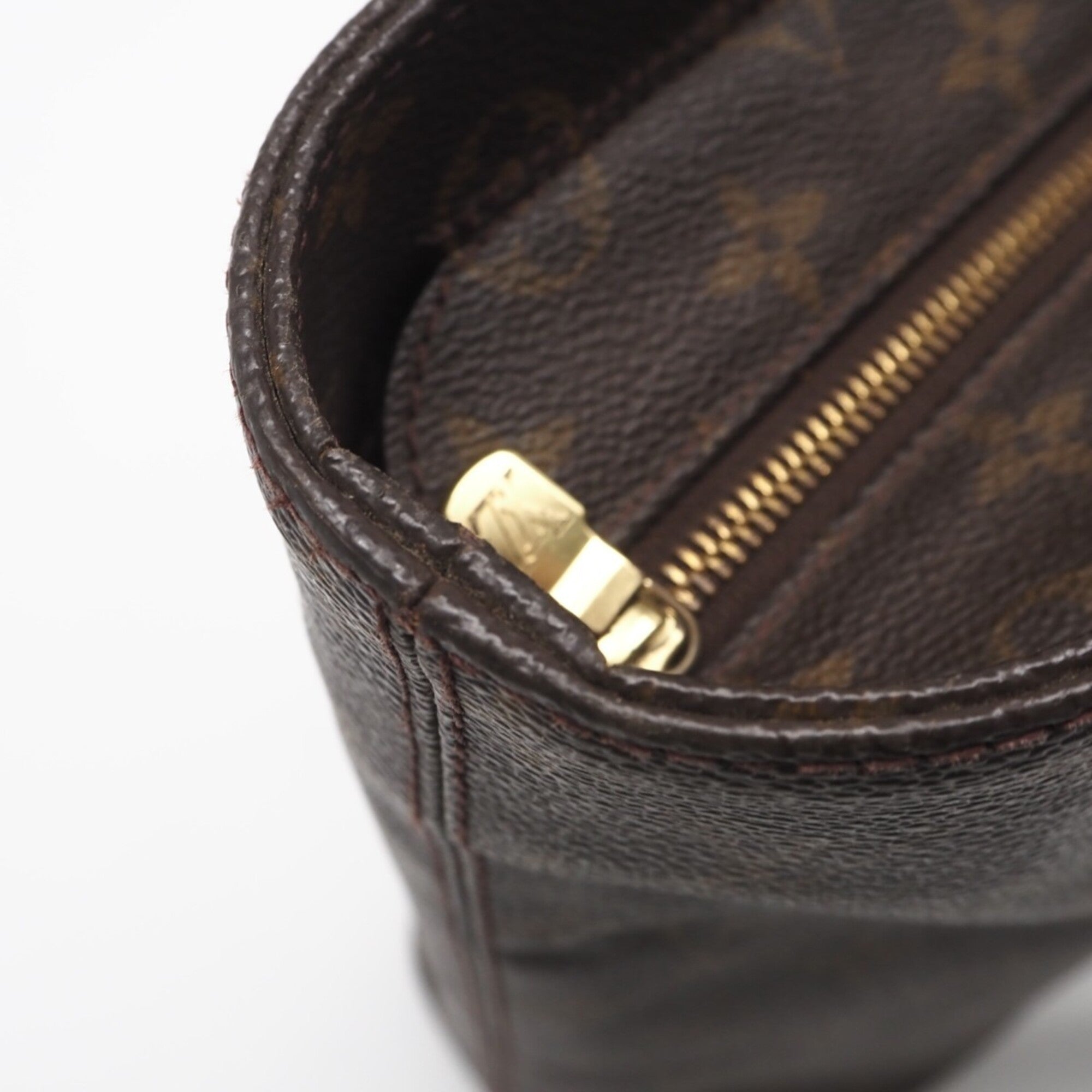 Louis Vuitton Monogram Brown Coated Canvas Leather Handbag (Pre-Owned)