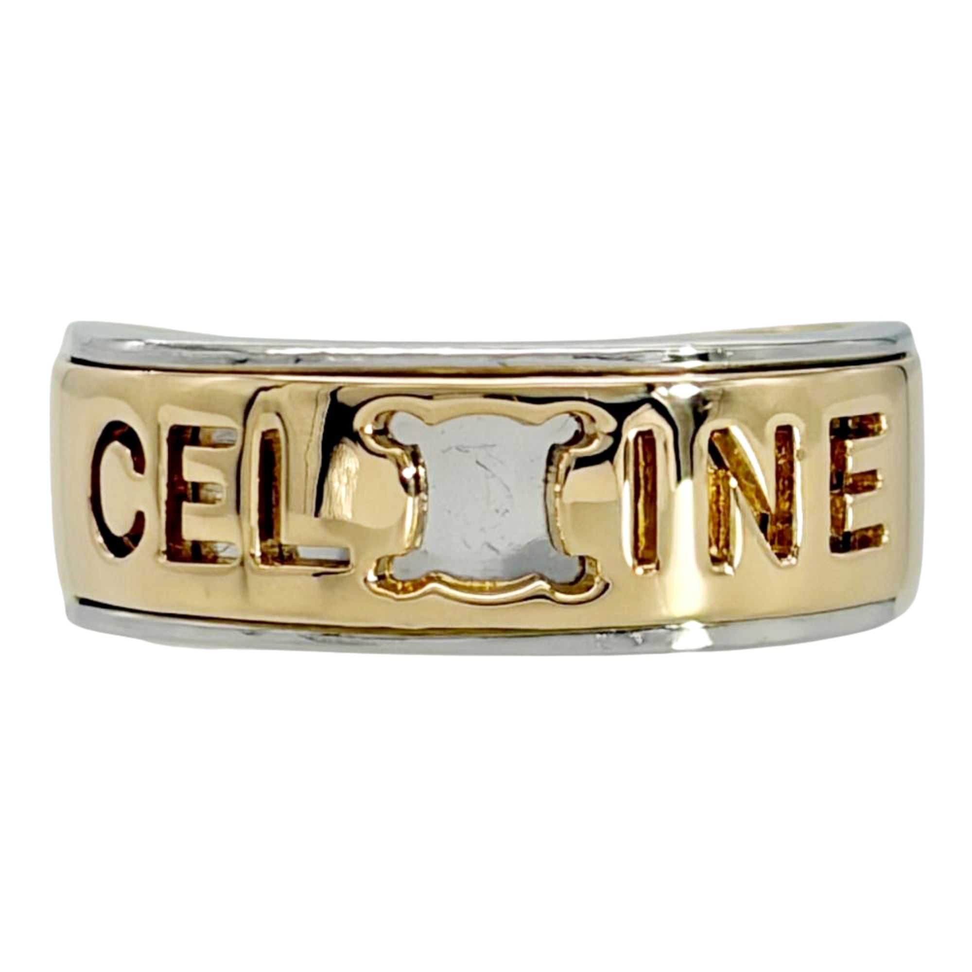 Celine Silver Yellow Gold Yellow Gold (18K) Platinum 900 Band Ring (Pre-Owned)