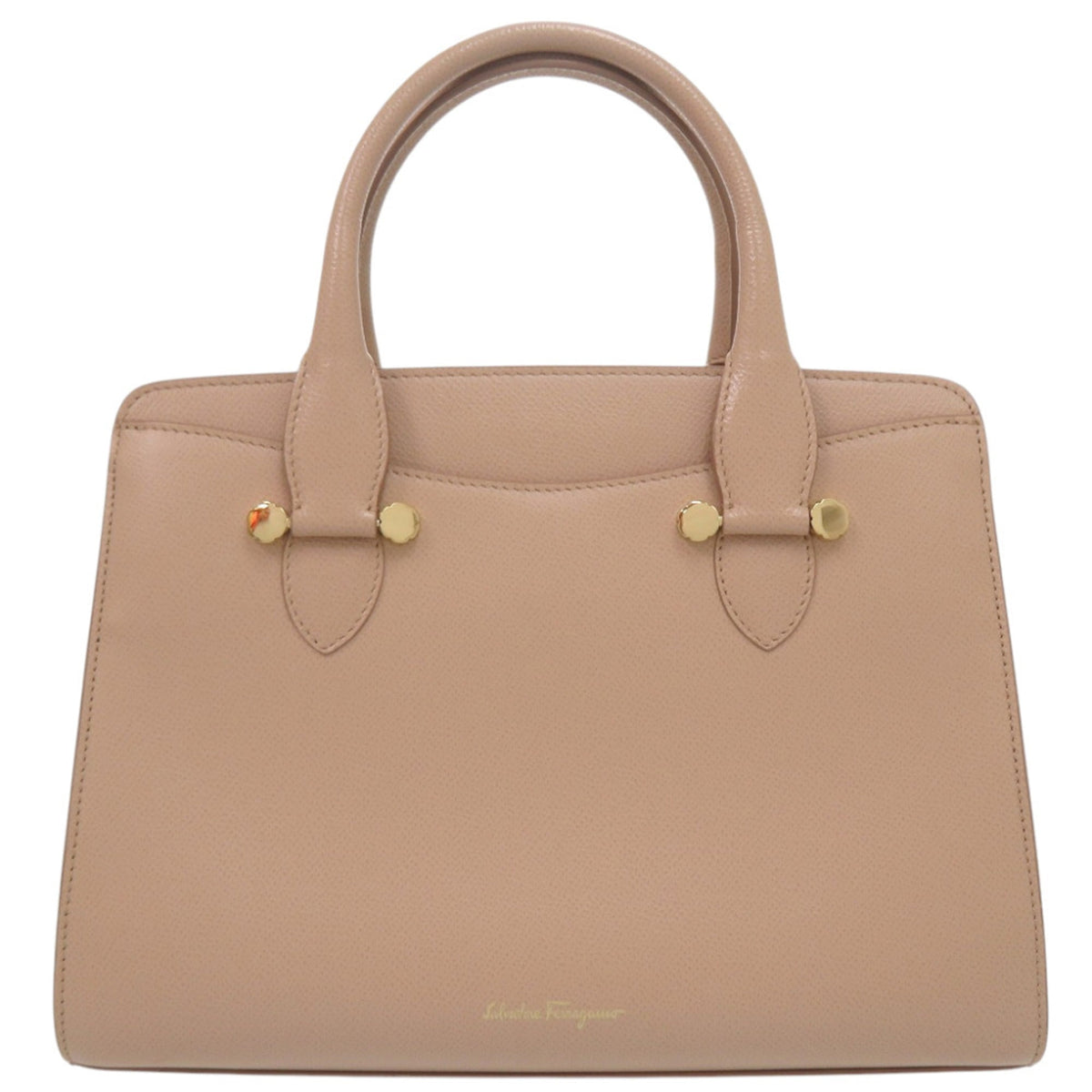 Salvatore Ferragamo Beige Leather Handbag Shoulder Bag (Pre-Owned)