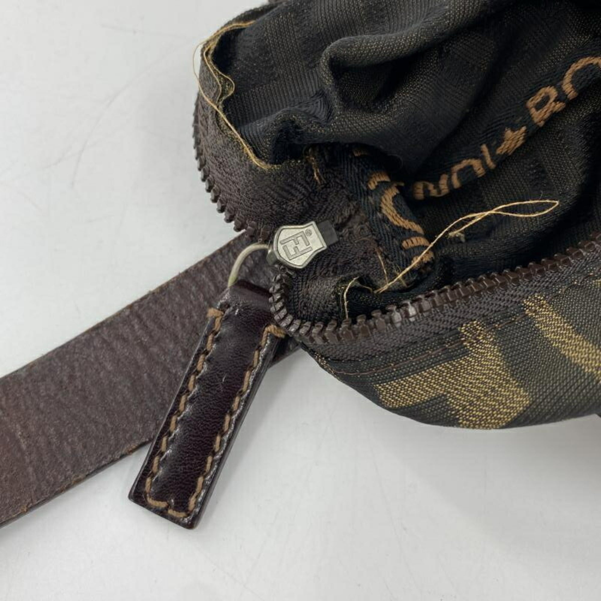 Fendi Zucca Brown Handbag Pouch (Pre-Owned)
