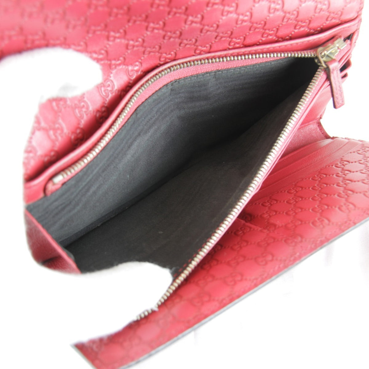 Gucci Red Color Leather Long Wallet (Bi-Fold) (Pre-Owned)