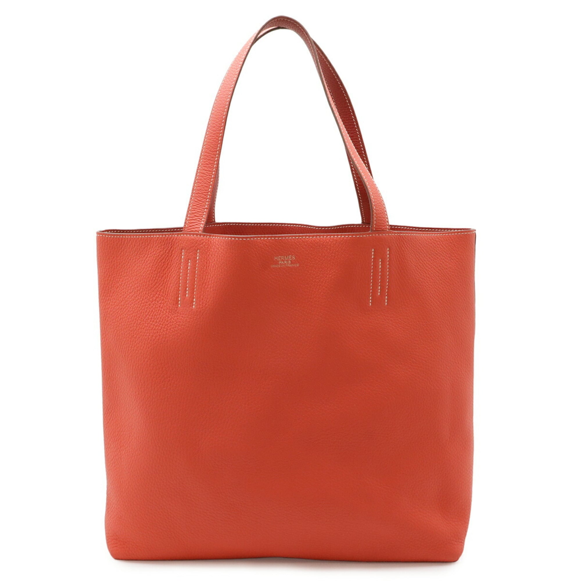 Hermes Bougainvillier Red Color Taurillon Clemence Leather Shoulder Bag Tote Bag (Pre-Owned)