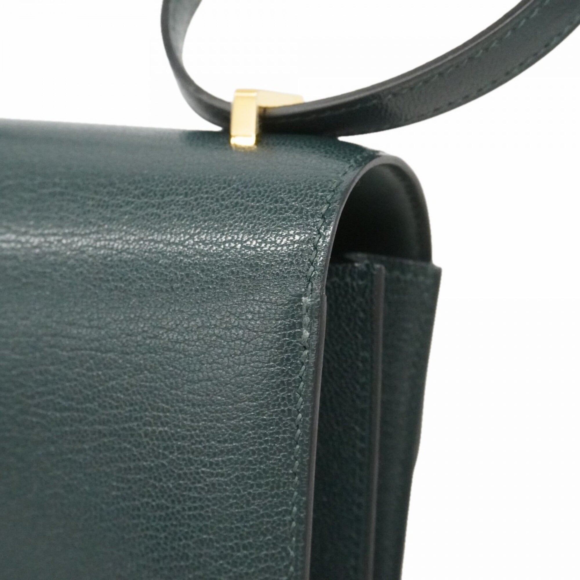 Hermes Vert Chevre Myzore Leather Shoulder Bag (Pre-Owned)