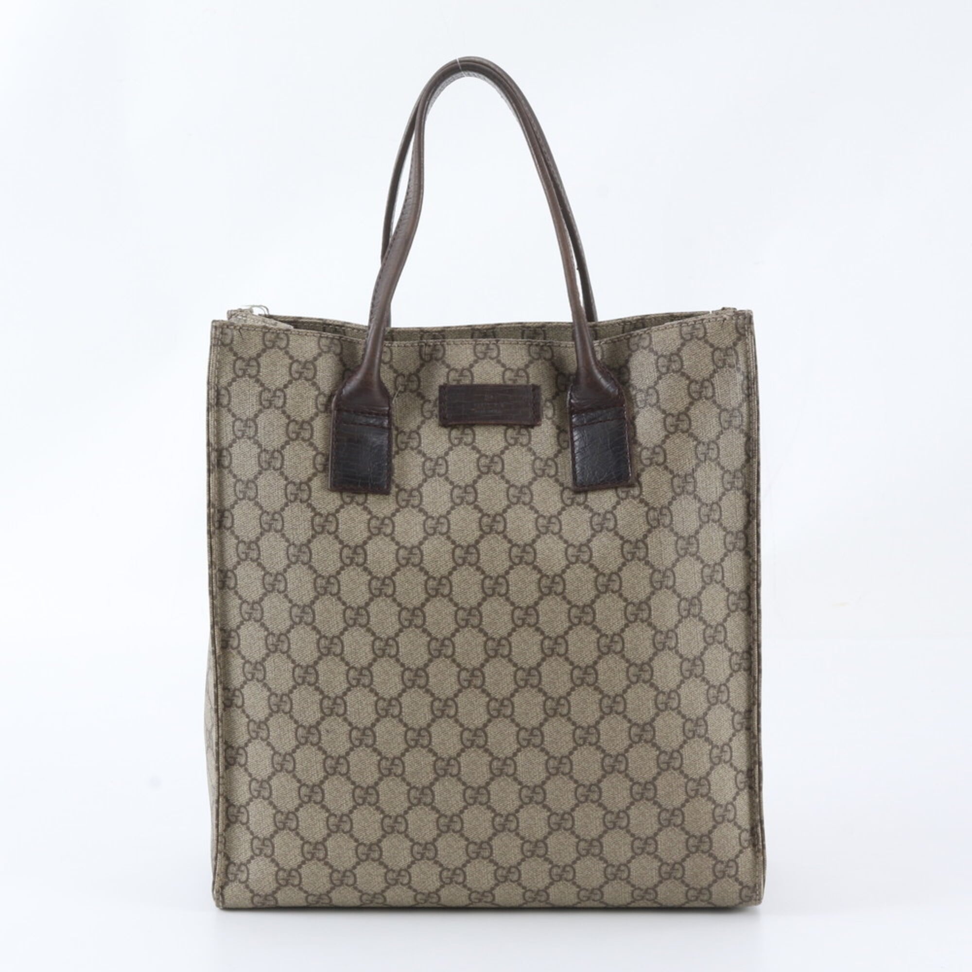 Gucci Dark Brown Grayish Gg Supreme Handbag Tote Bag (Pre-Owned)