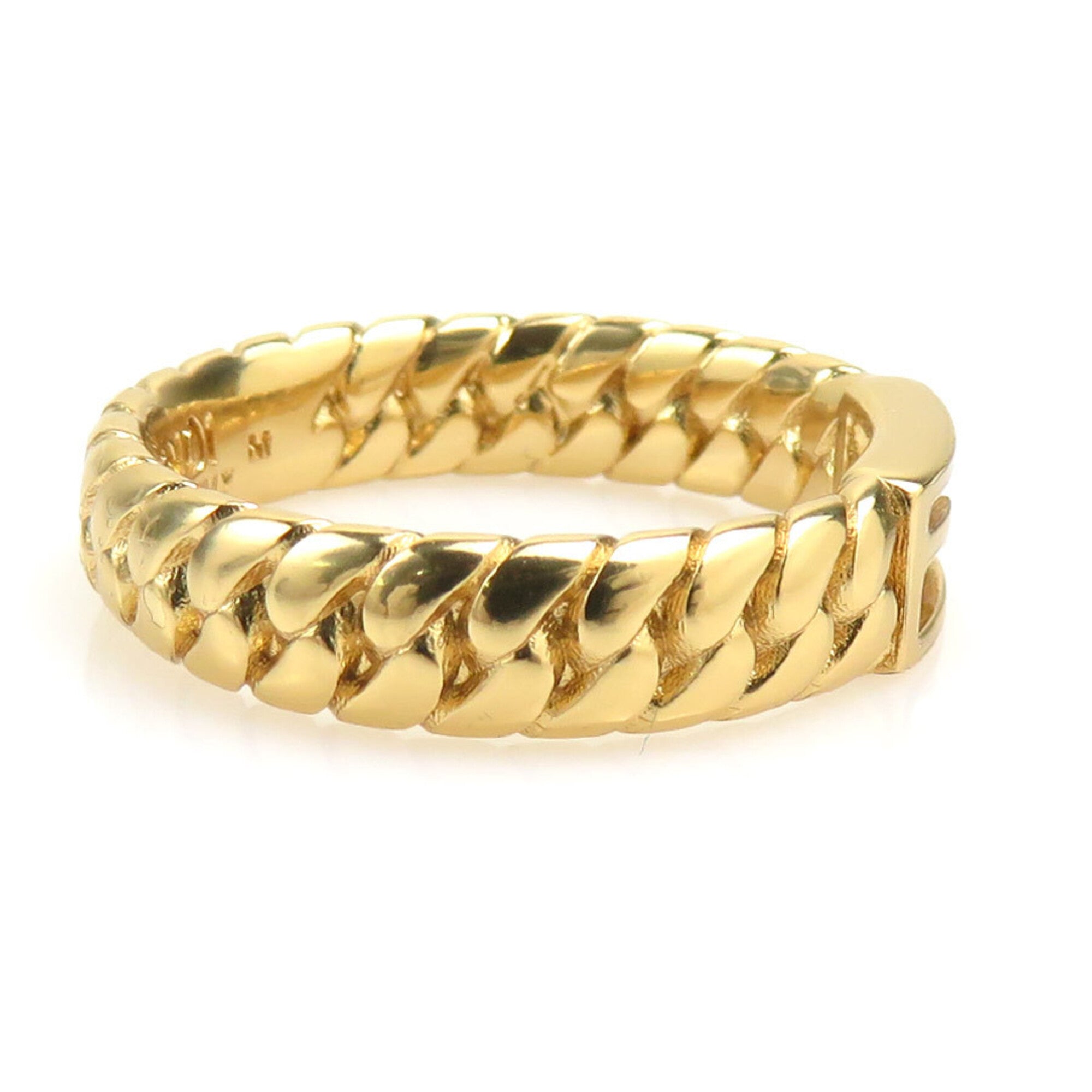 Fendi Gold Metal Band Ring (Pre-Owned)