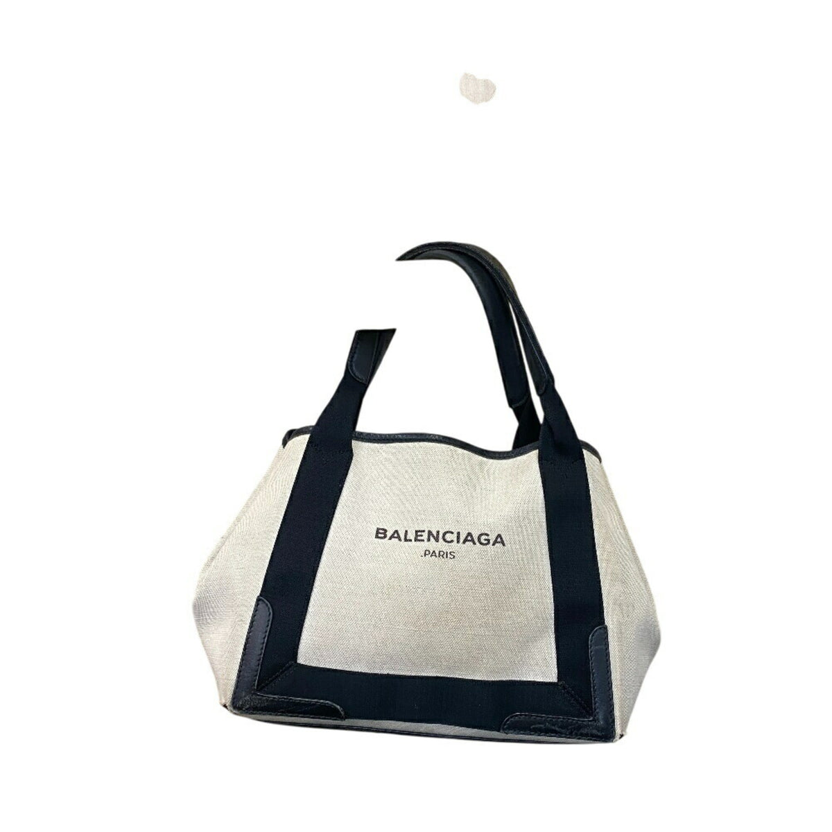 Balenciaga Black Ivory Canvas Leather Handbag (Pre-Owned)