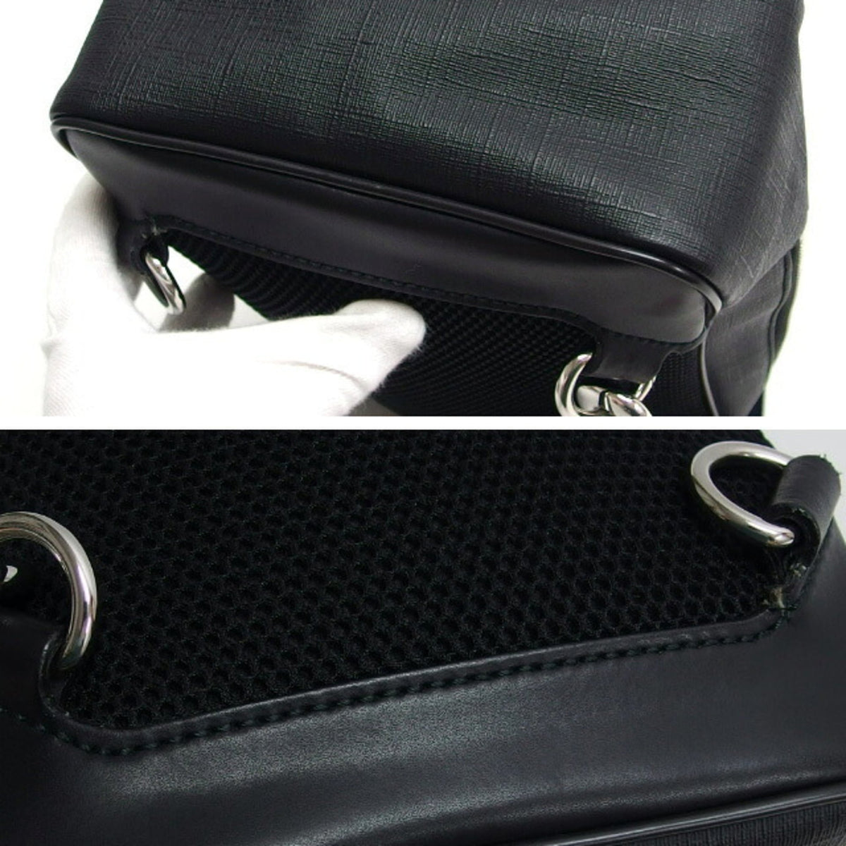 Gucci Black Coated Canvas Leather Shoulder Bag Sling Bag (Pre-Owned)
