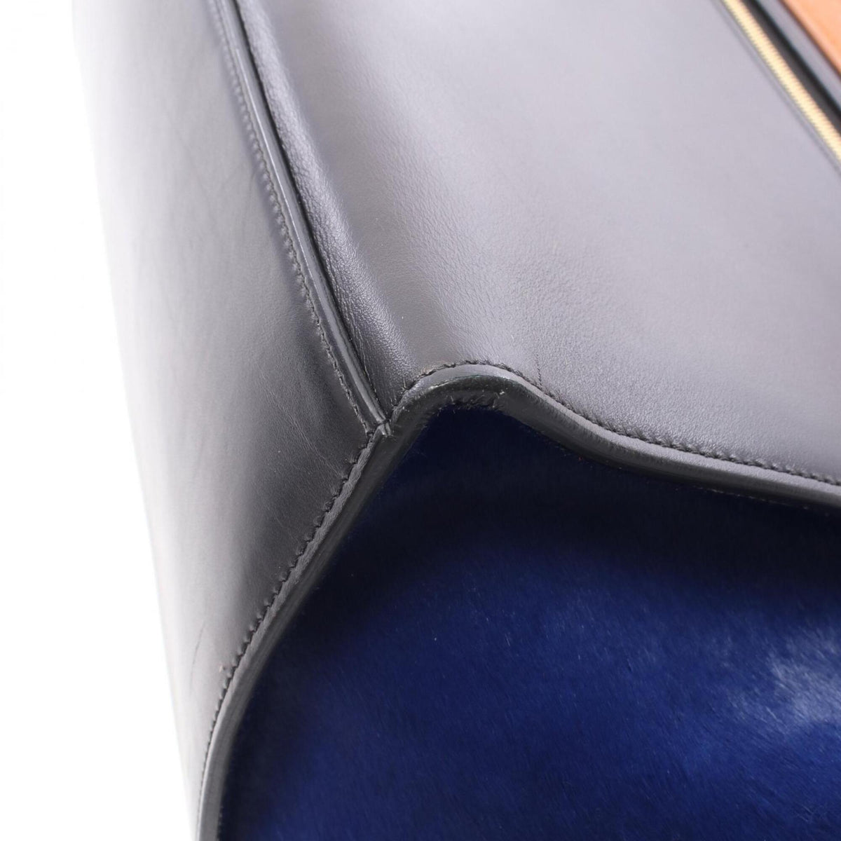 Celine Black Blue Brown Leather Handbag (Pre-Owned)