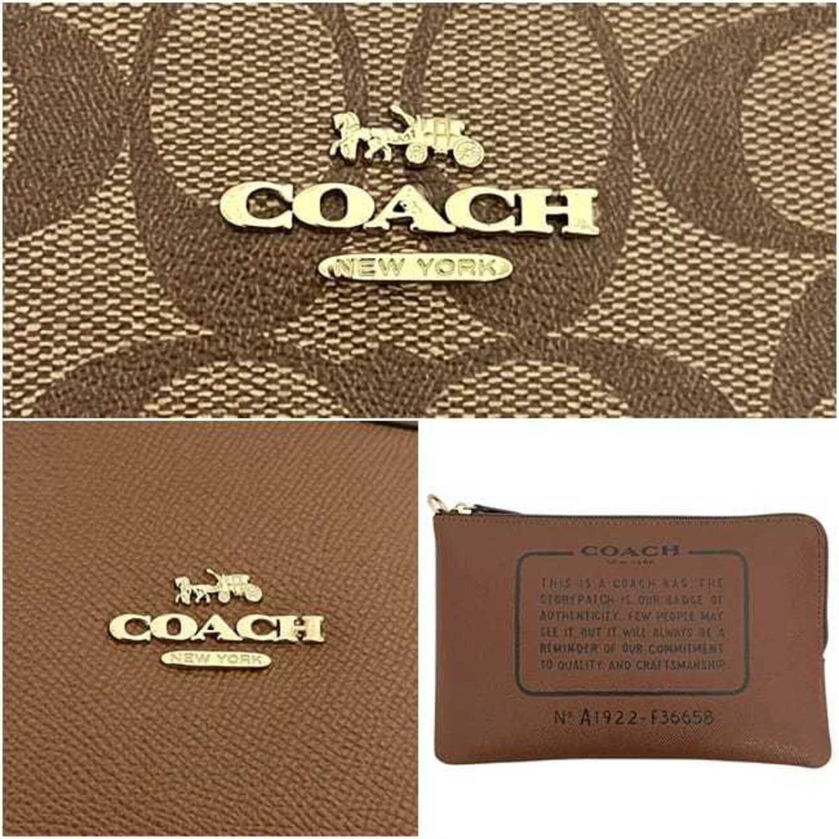 Coach Beige Brown Pvc Pouch Tote Bag (Pre-Owned)