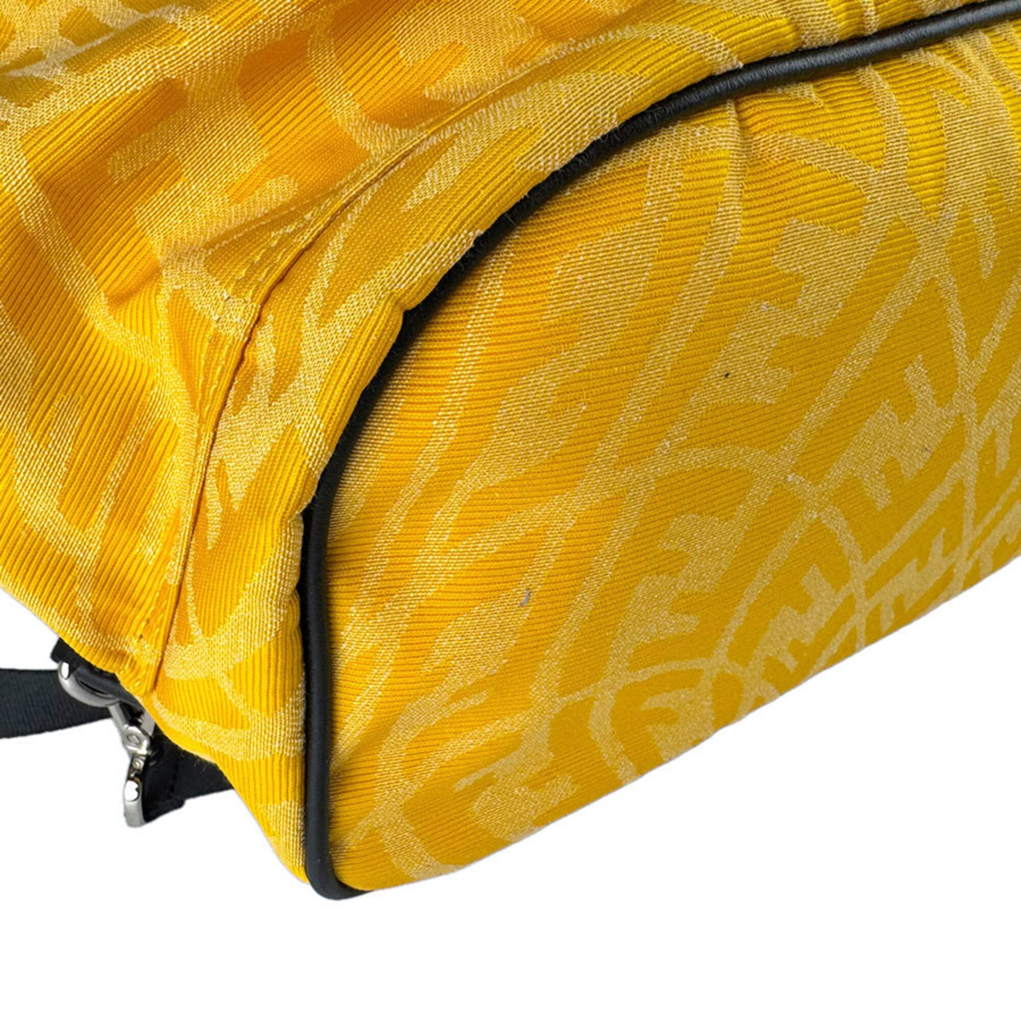 Fendi Black Yellow Nylon Leather Backpack (Pre-Owned)