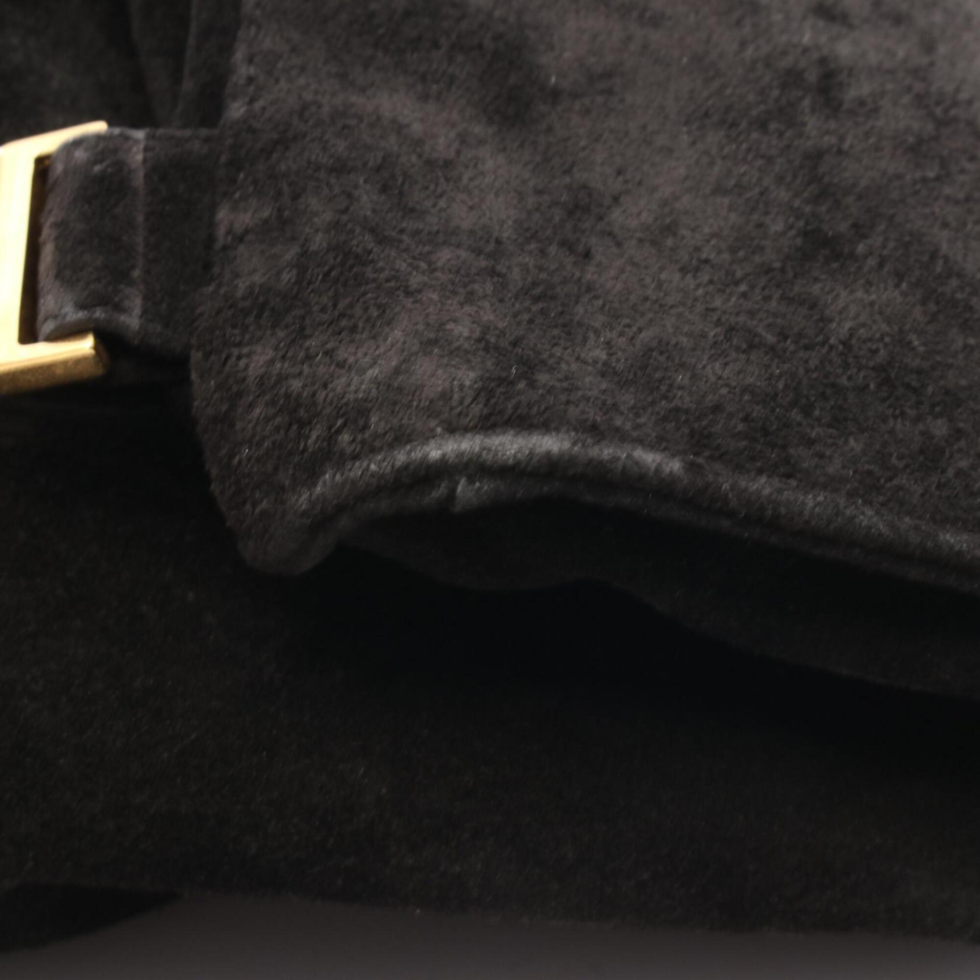 Chanel Black Suede Leather Backpack Handbag (Pre-Owned)
