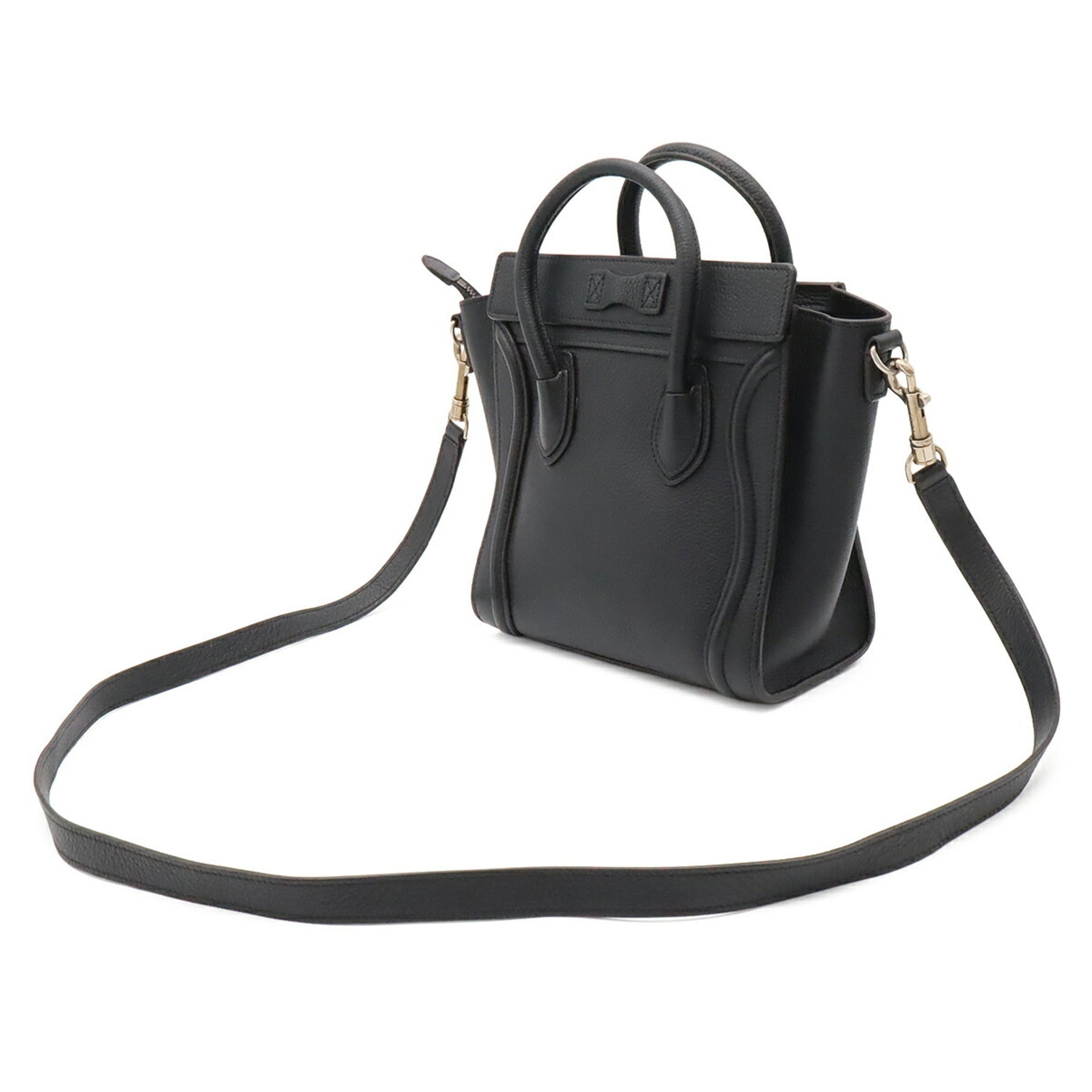 Celine Black Leather Handbag Shoulder Bag (Pre-Owned)