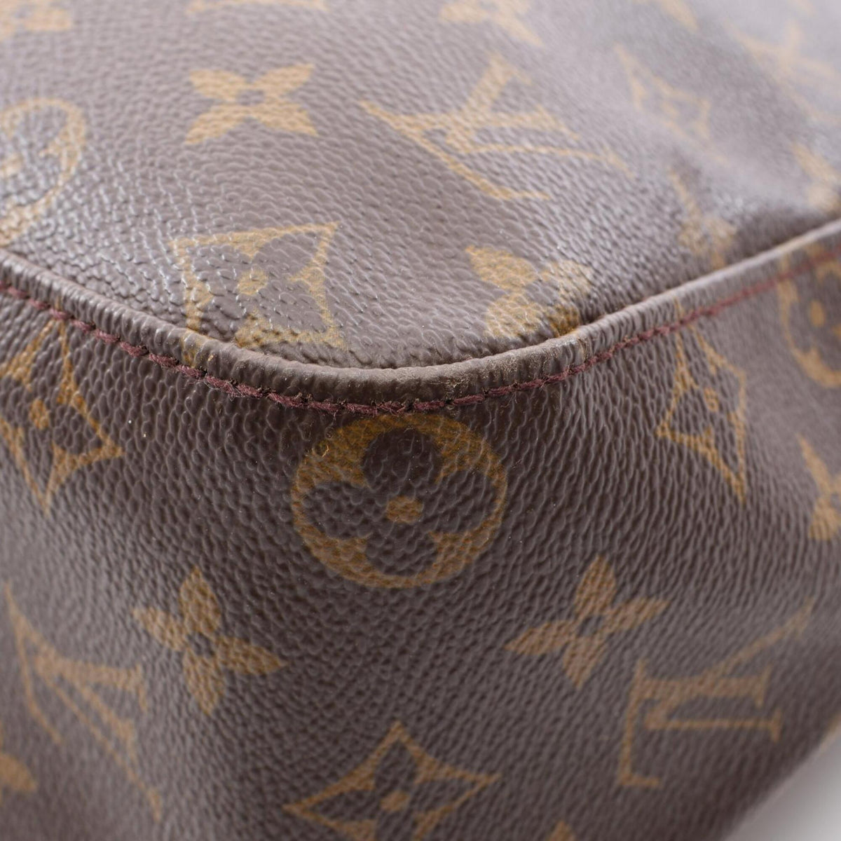 Louis Vuitton Brown Coated Canvas Leather Handbag Shoulder Bag (Pre-Owned)