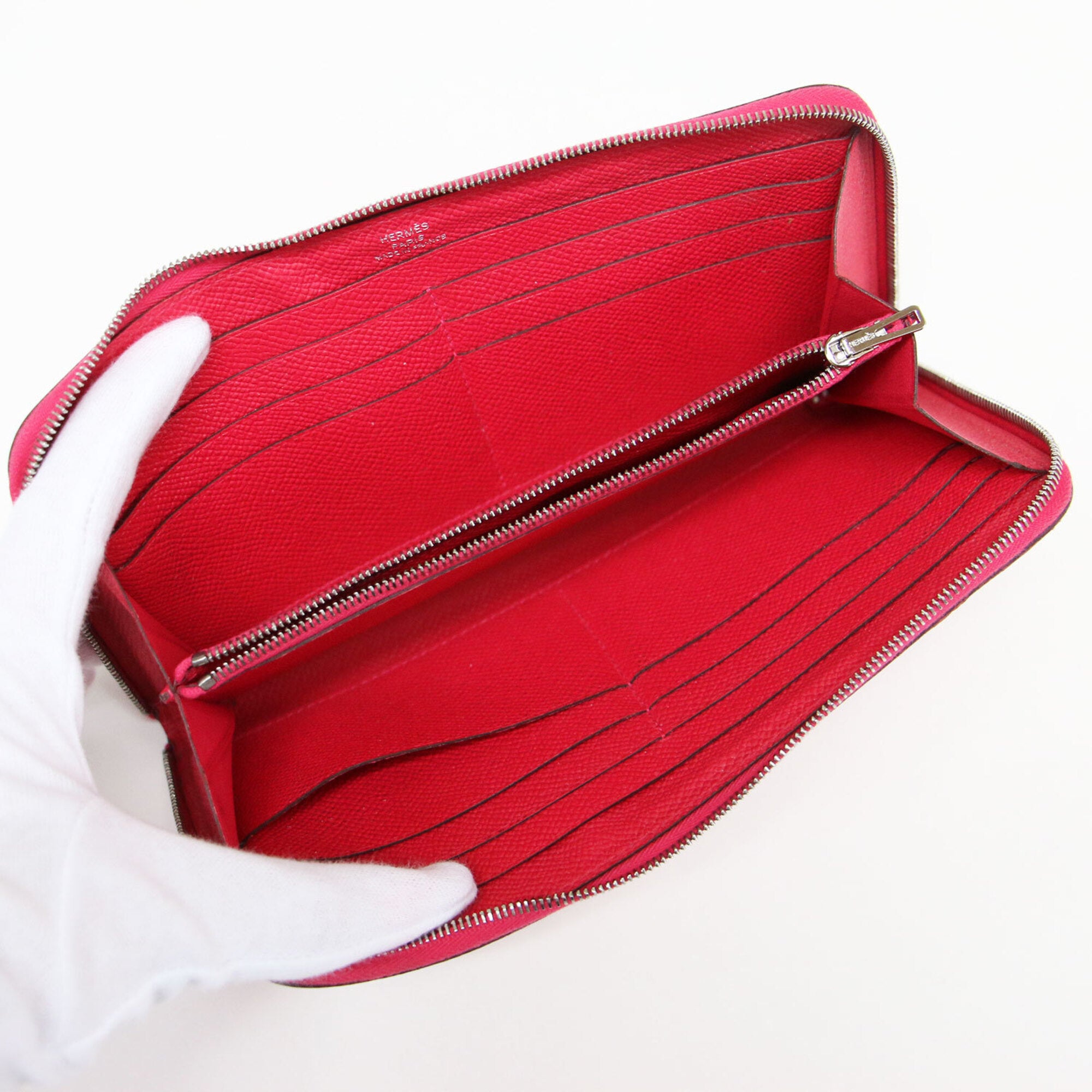 Hermes Pink Leather Long Wallet (Bi-Fold) (Pre-Owned)