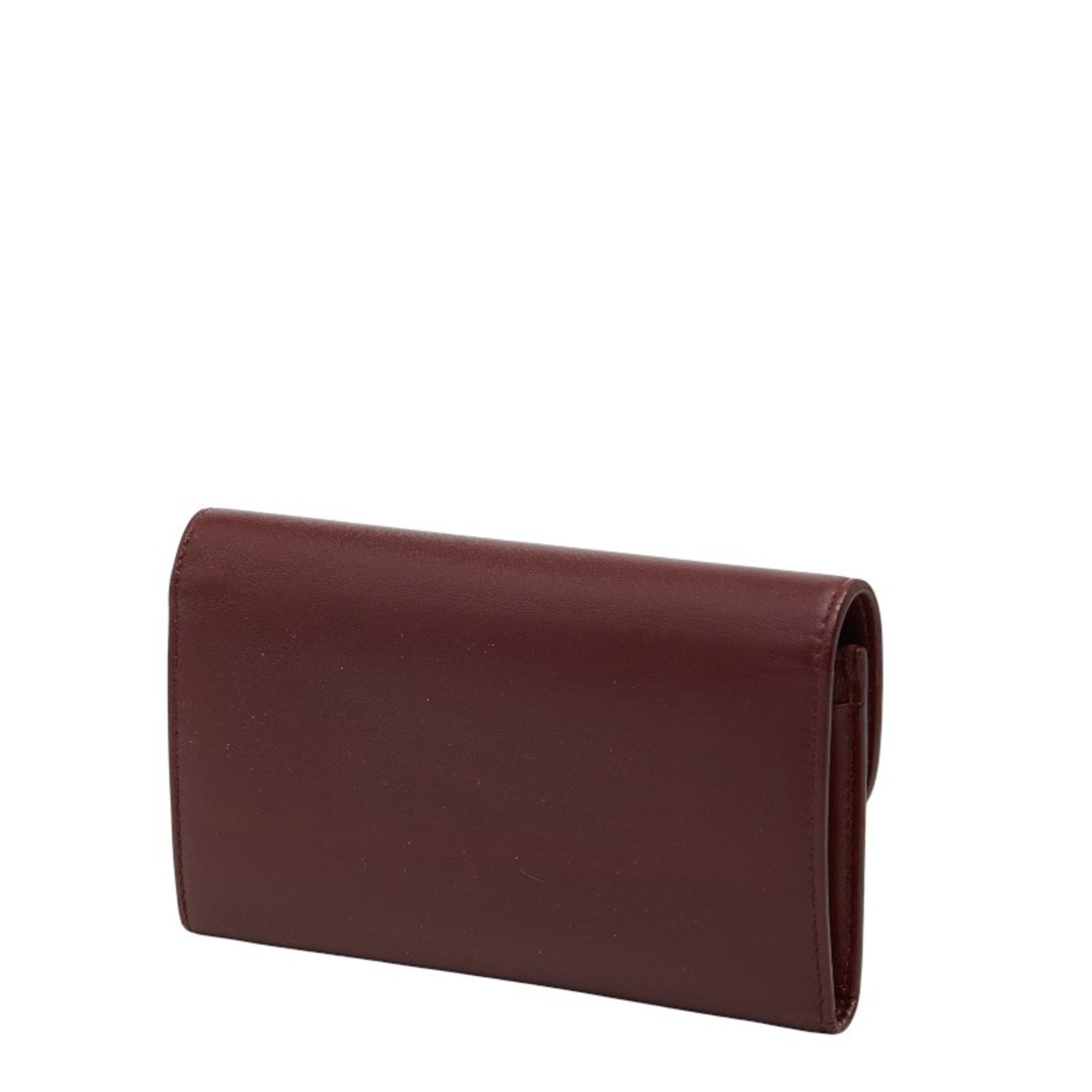 Celine Bordeaux Leather Wallet (Tri-Fold) (Pre-Owned)