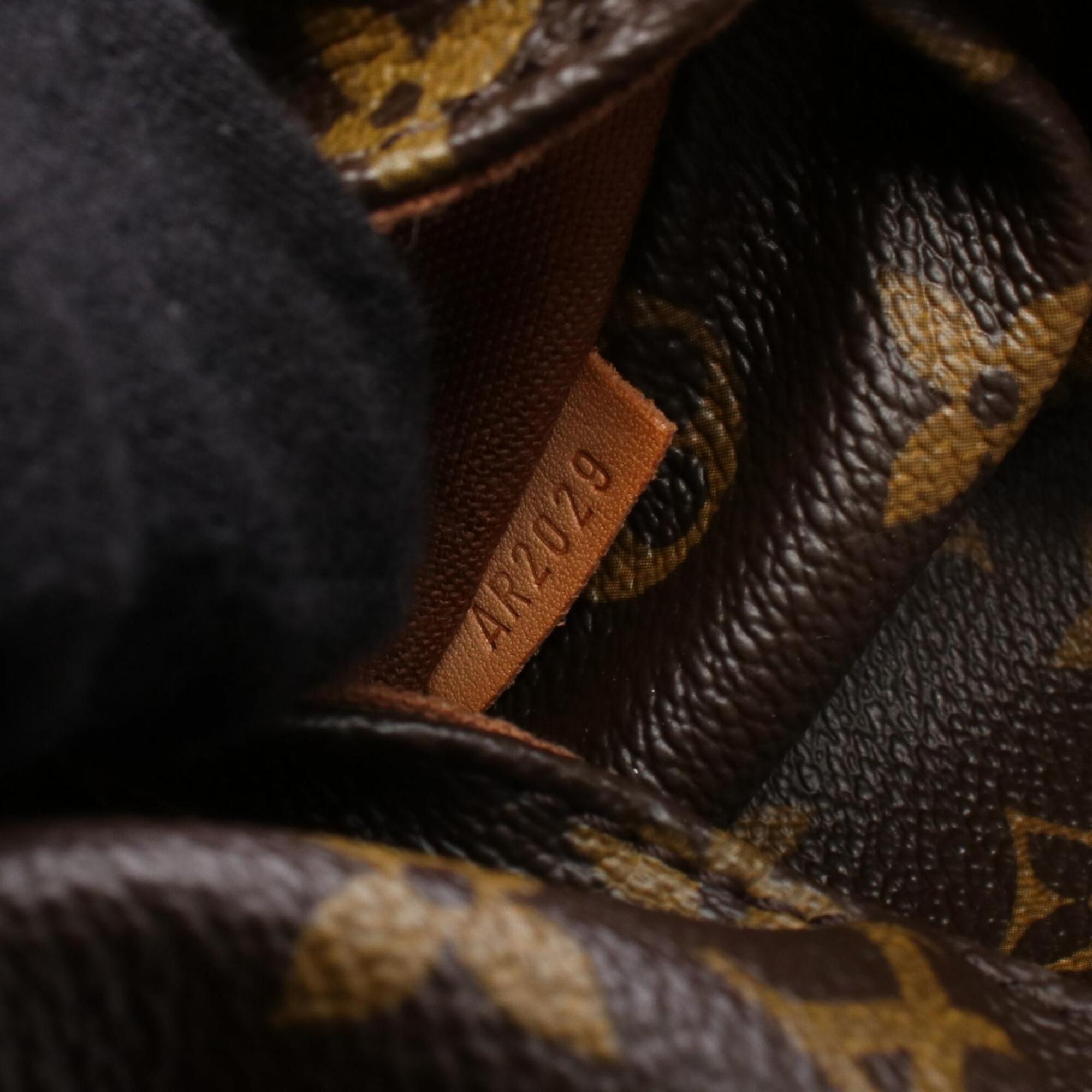 Louis Vuitton Brown Coated Canvas Leather Handbag Tote Bag (Pre-Owned)