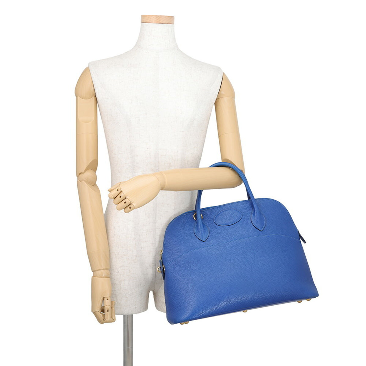 Hermes Bolide Blue Ardennes Leather Handbag Shoulder Bag (Pre-Owned)