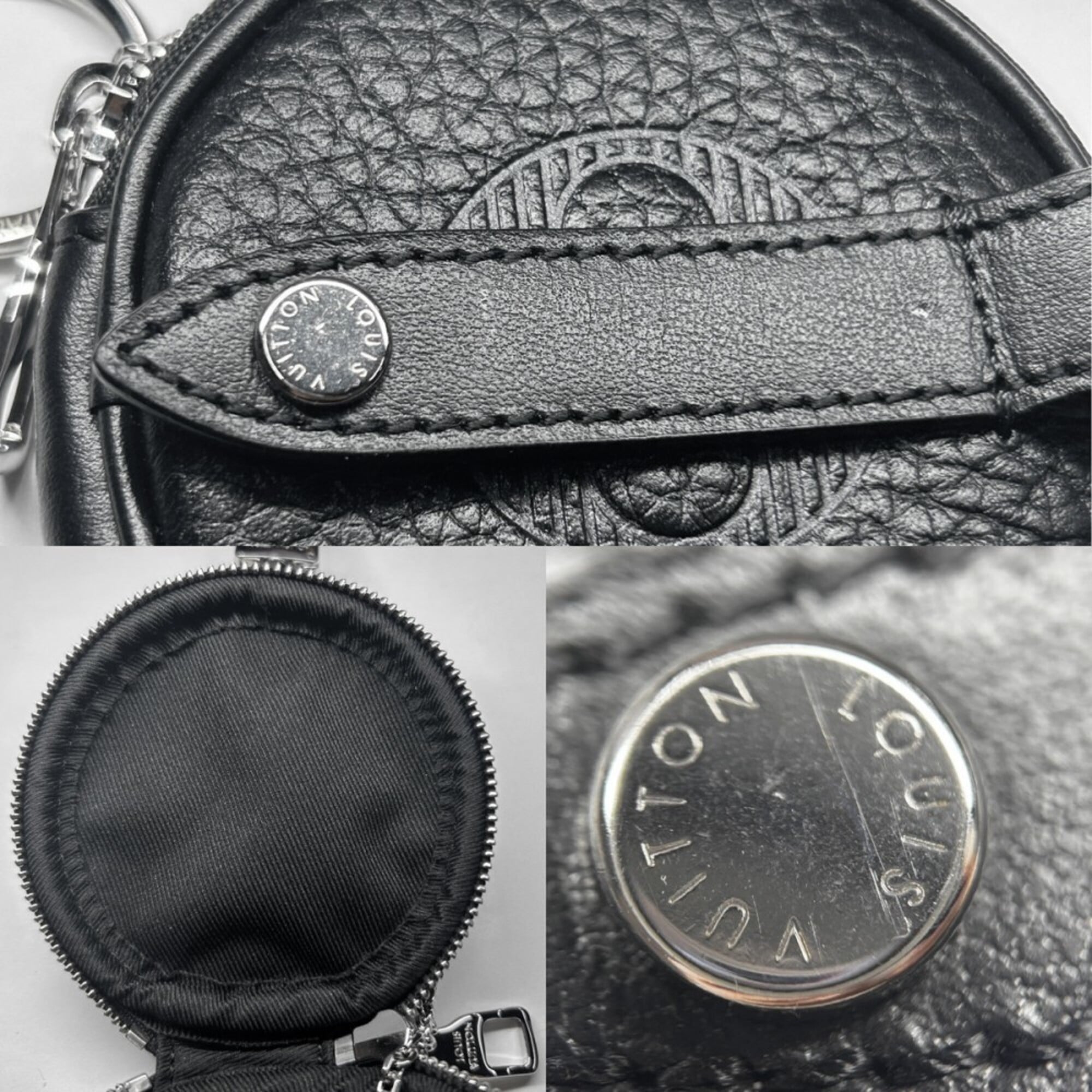 Louis Vuitton Black Leather Coin Purse/Coin Case (Pre-Owned)