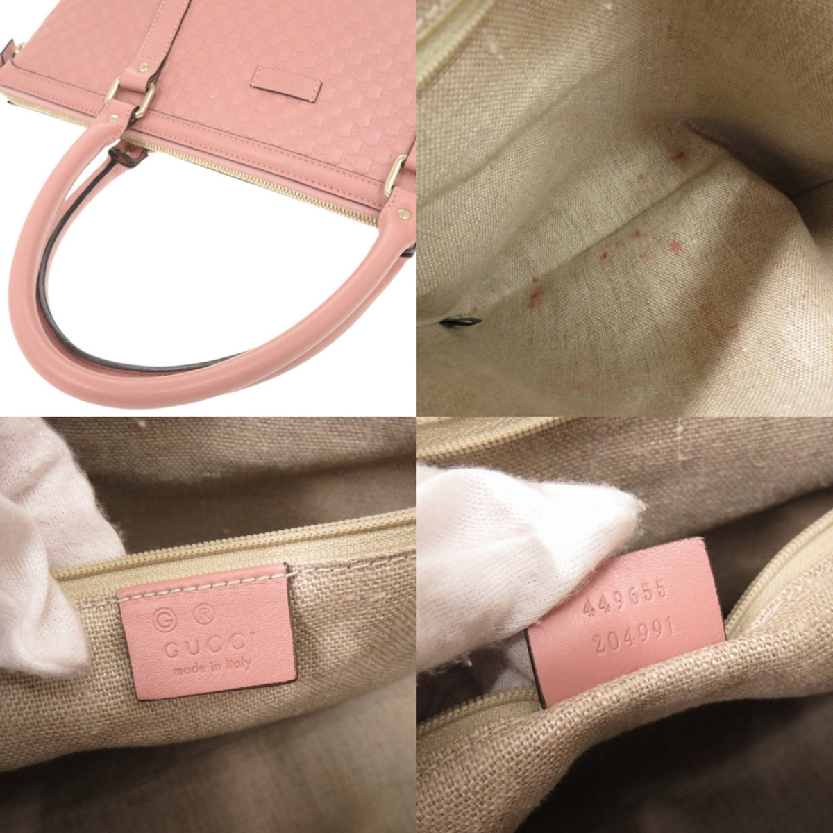 Gucci Pink Leather Handbag Shoulder Bag Tote Bag (Pre-Owned)