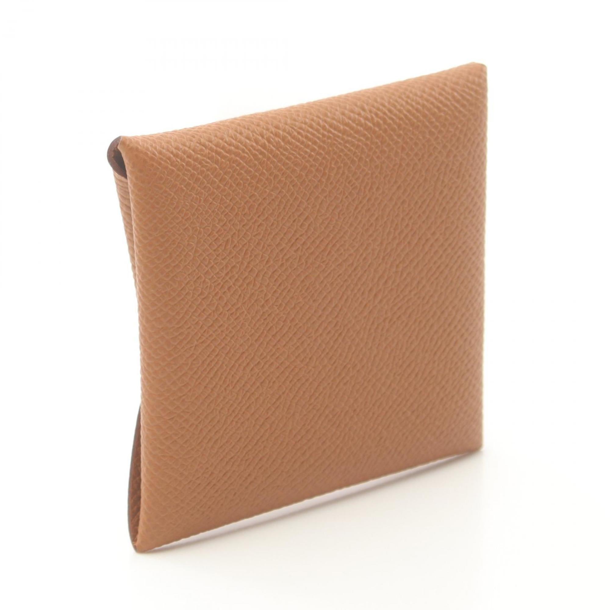 Hermes Bastia Brown Epsom Leather Coin Purse/Coin Case (Pre-Owned)