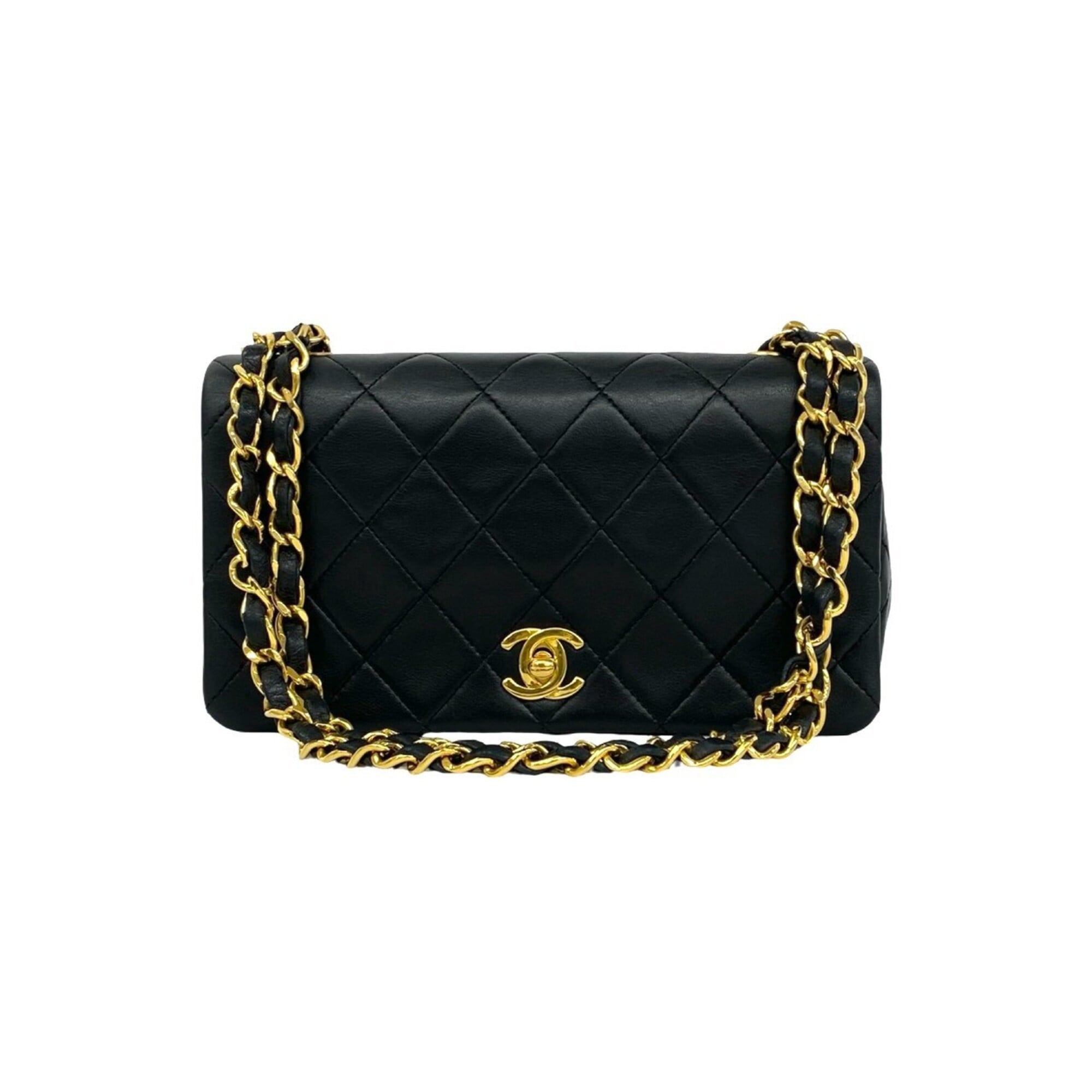 Chanel Black Leather Pochette Shoulder Bag (Pre-Owned)