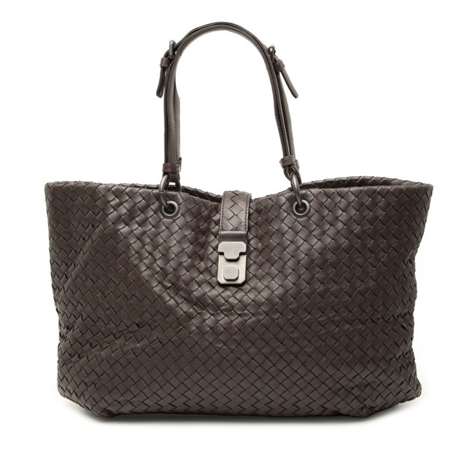Bottega Veneta Brown Leather Handbag Tote Bag (Pre-Owned)