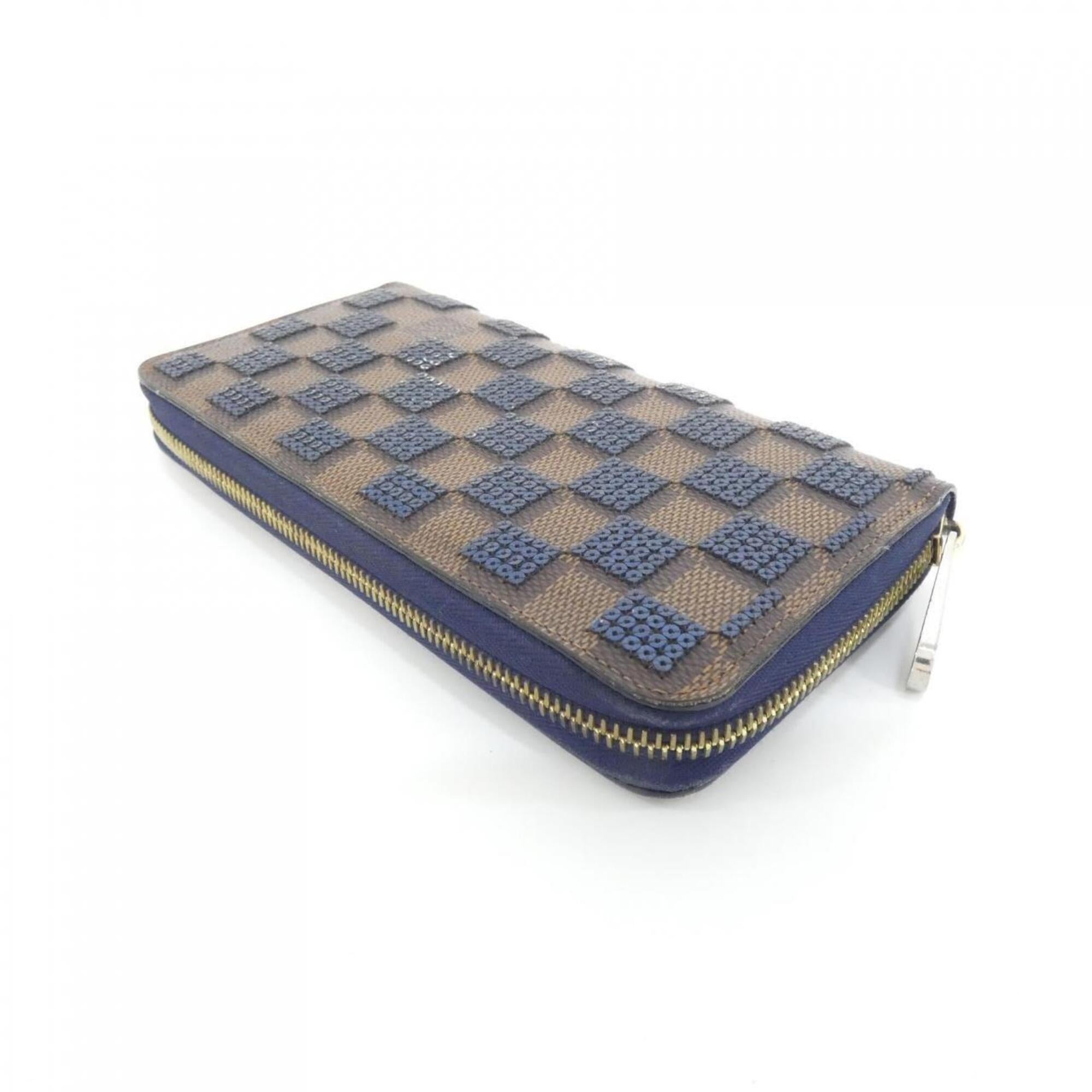 Louis Vuitton Blue Ebene Coated Canvas Spangles Long Wallet (Bi-Fold) (Pre-Owned)