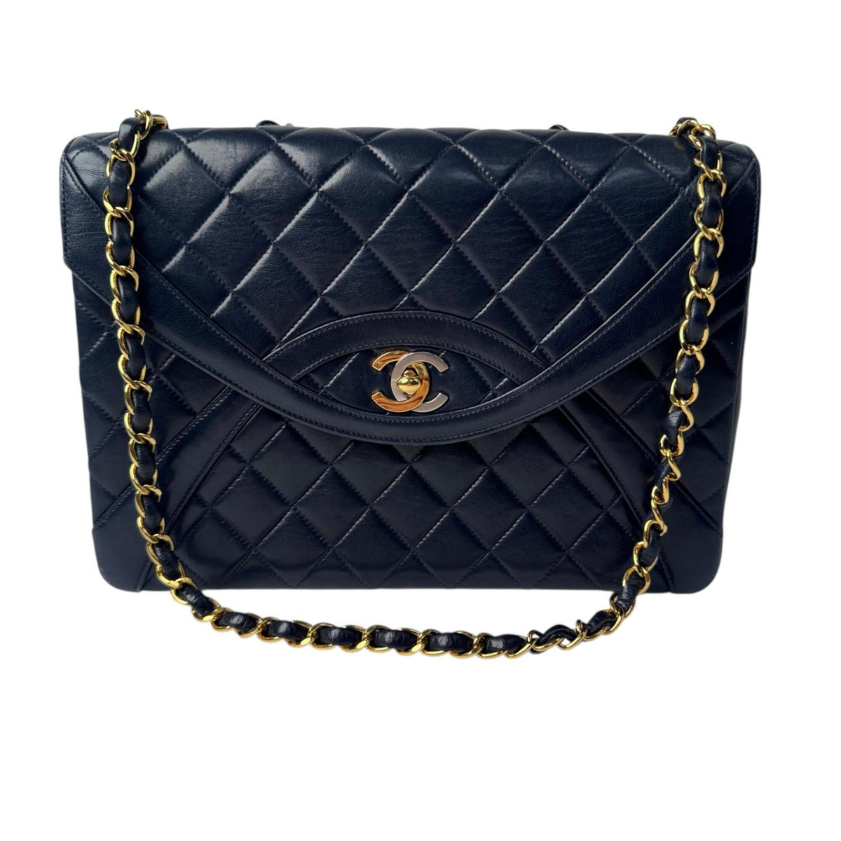 Chanel Dark Navy Leather Shoulder Bag (Pre-Owned)