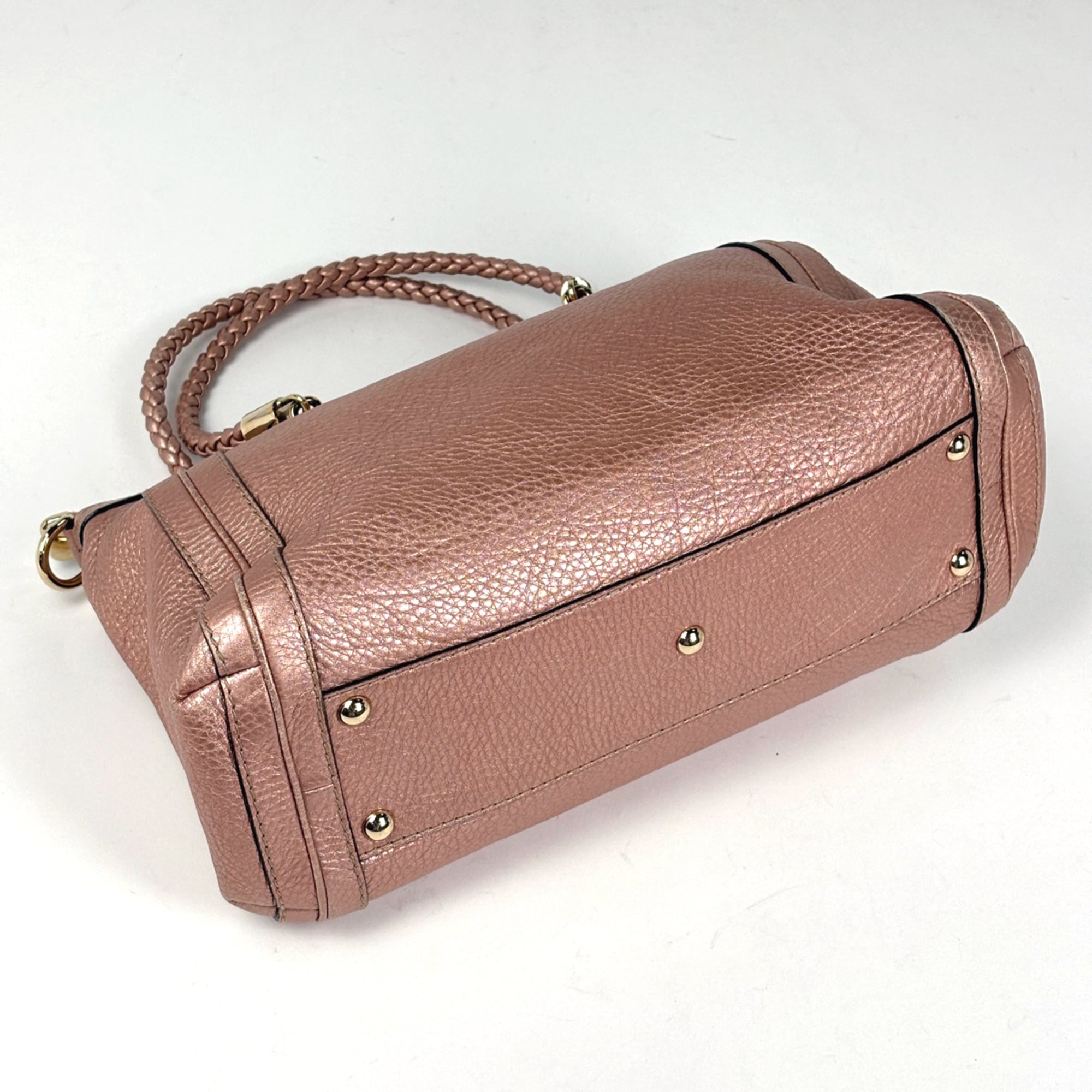 Gucci Bamboo Pink Leather Handbag (Pre-Owned)