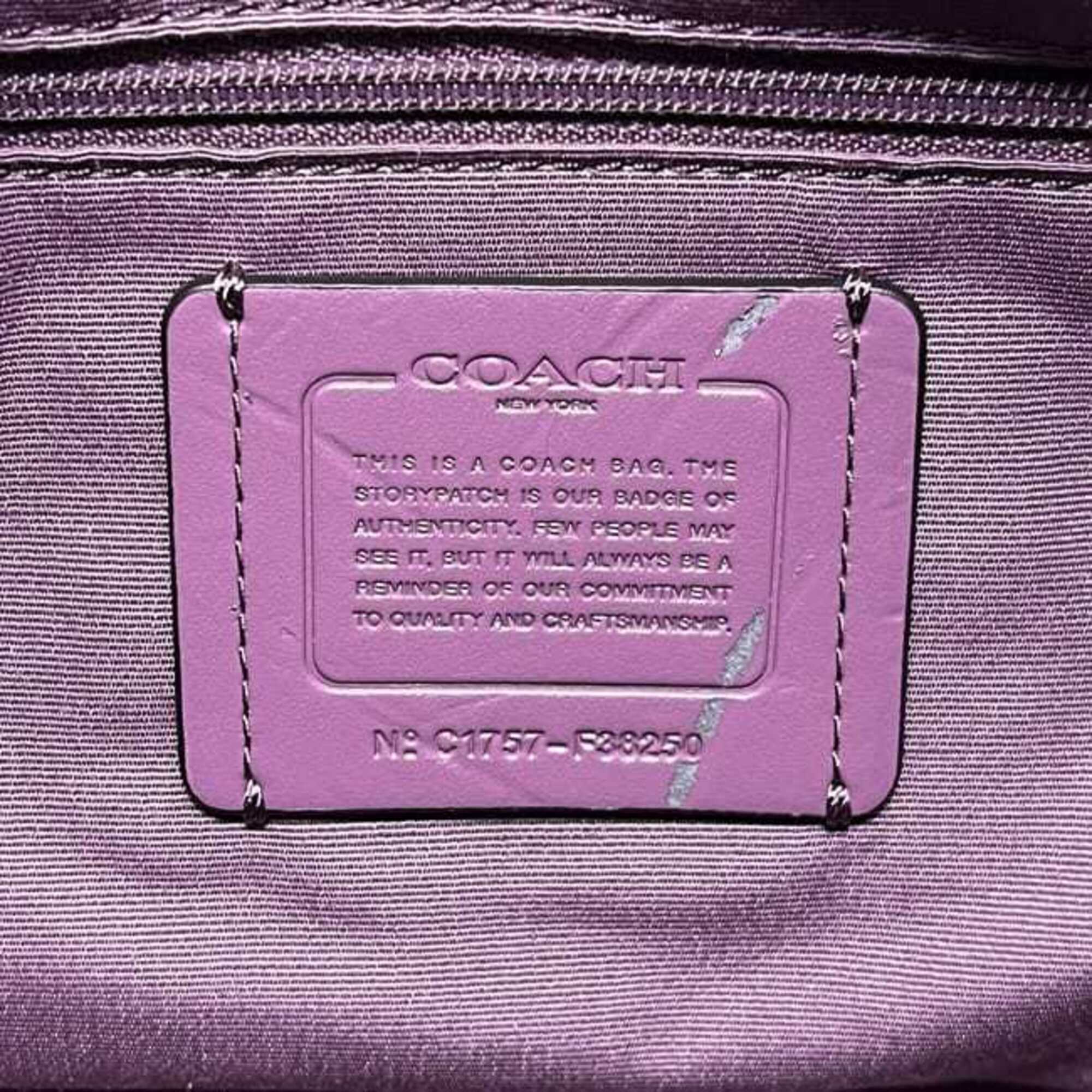 Coach Purple Leather Shoulder Bag (Pre-Owned)