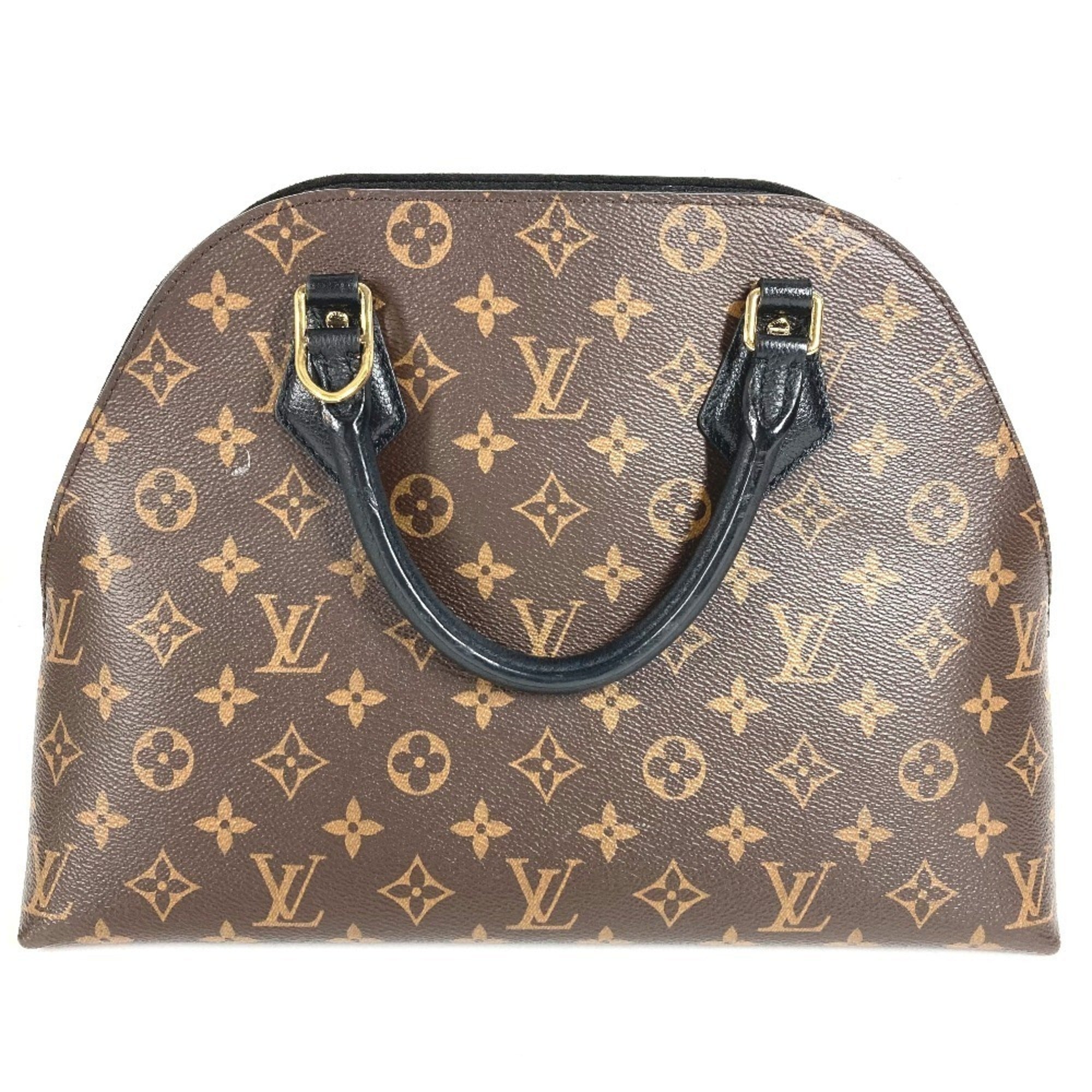 Louis Vuitton Black Brown Noir Monogram Canvas Leather Handbag Tote Bag (Pre-Owned)