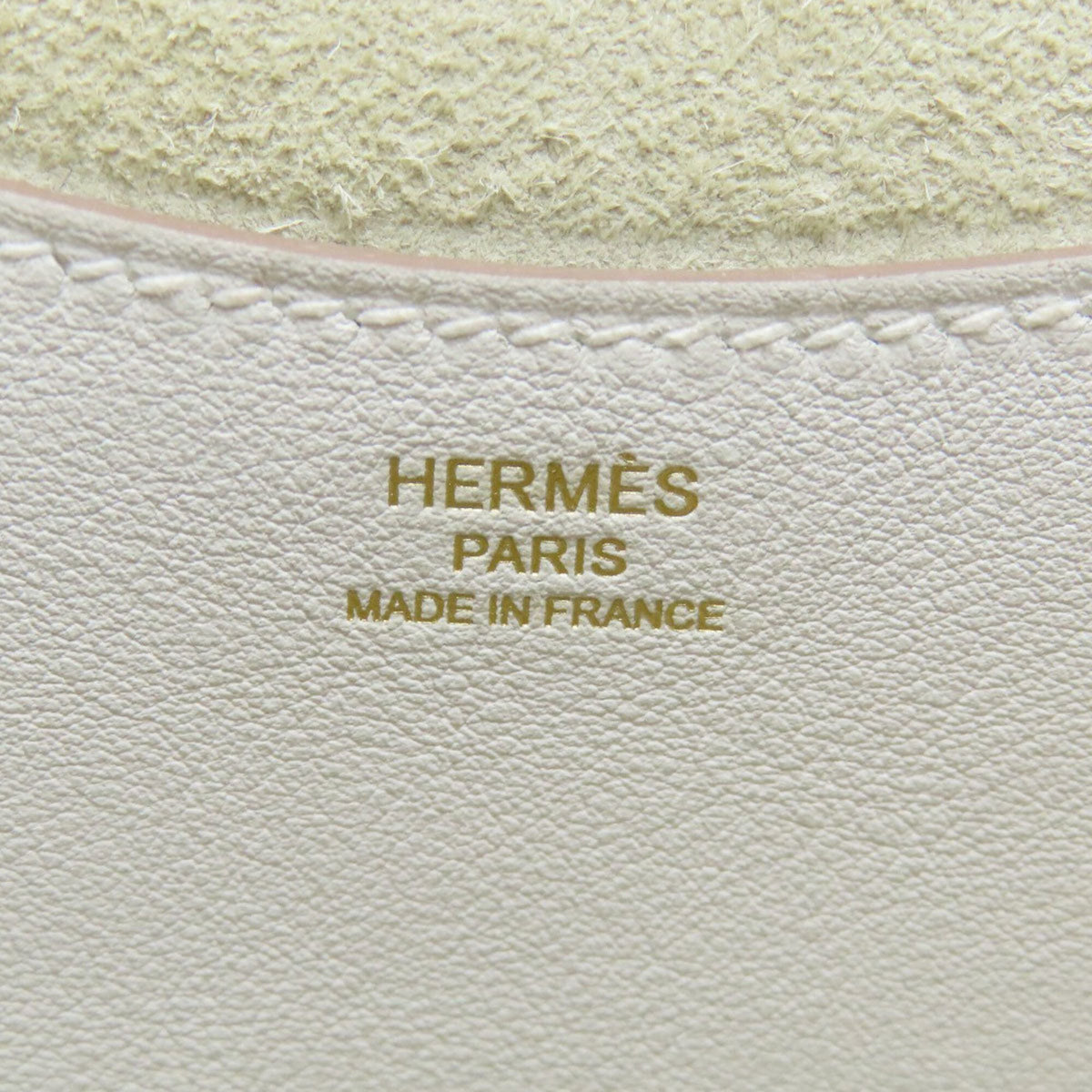 Hermes White Taurillon Clemence Leather Handbag (Pre-Owned)