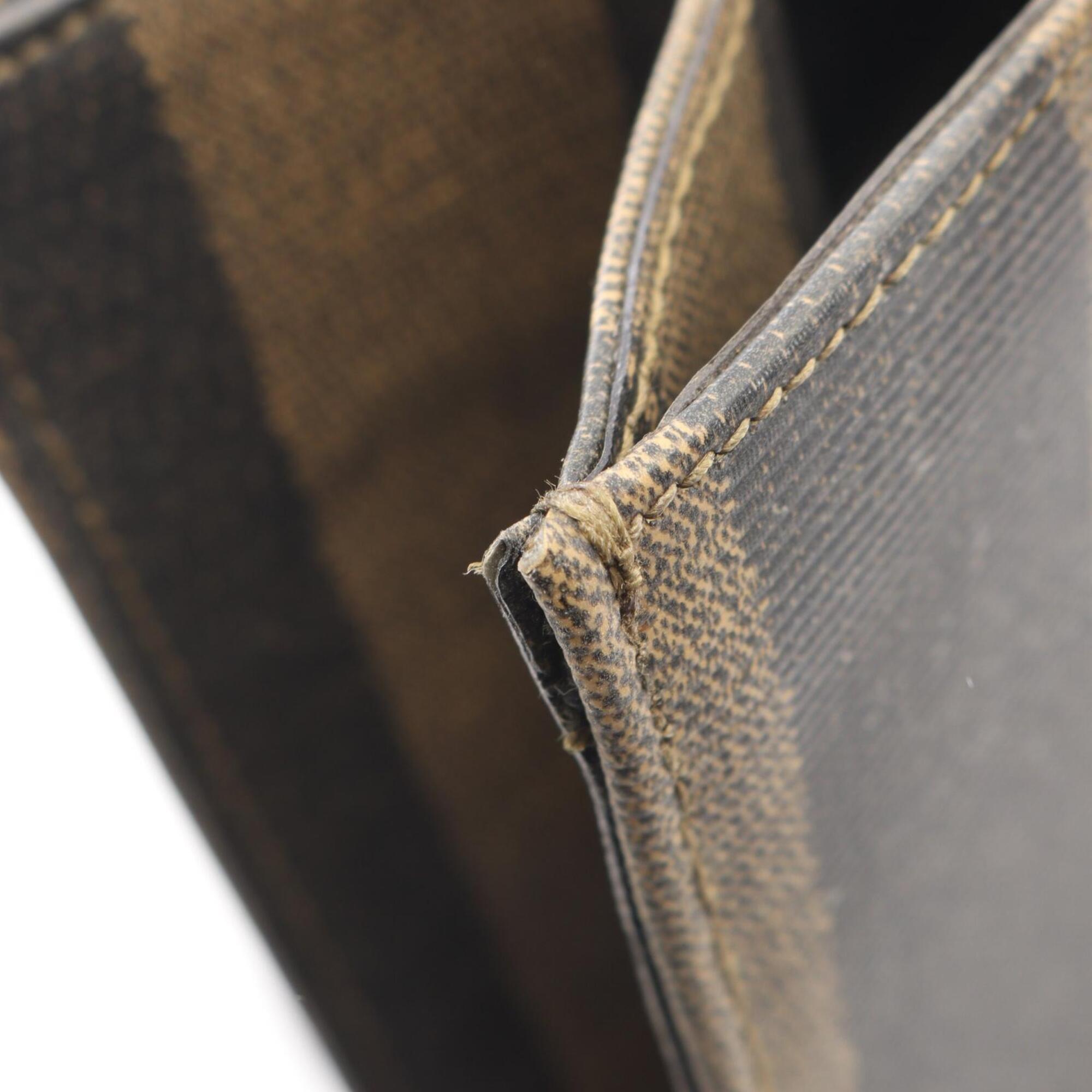 Fendi Black Brown Coated Canvas Leather Handbag Tote Bag (Pre-Owned)