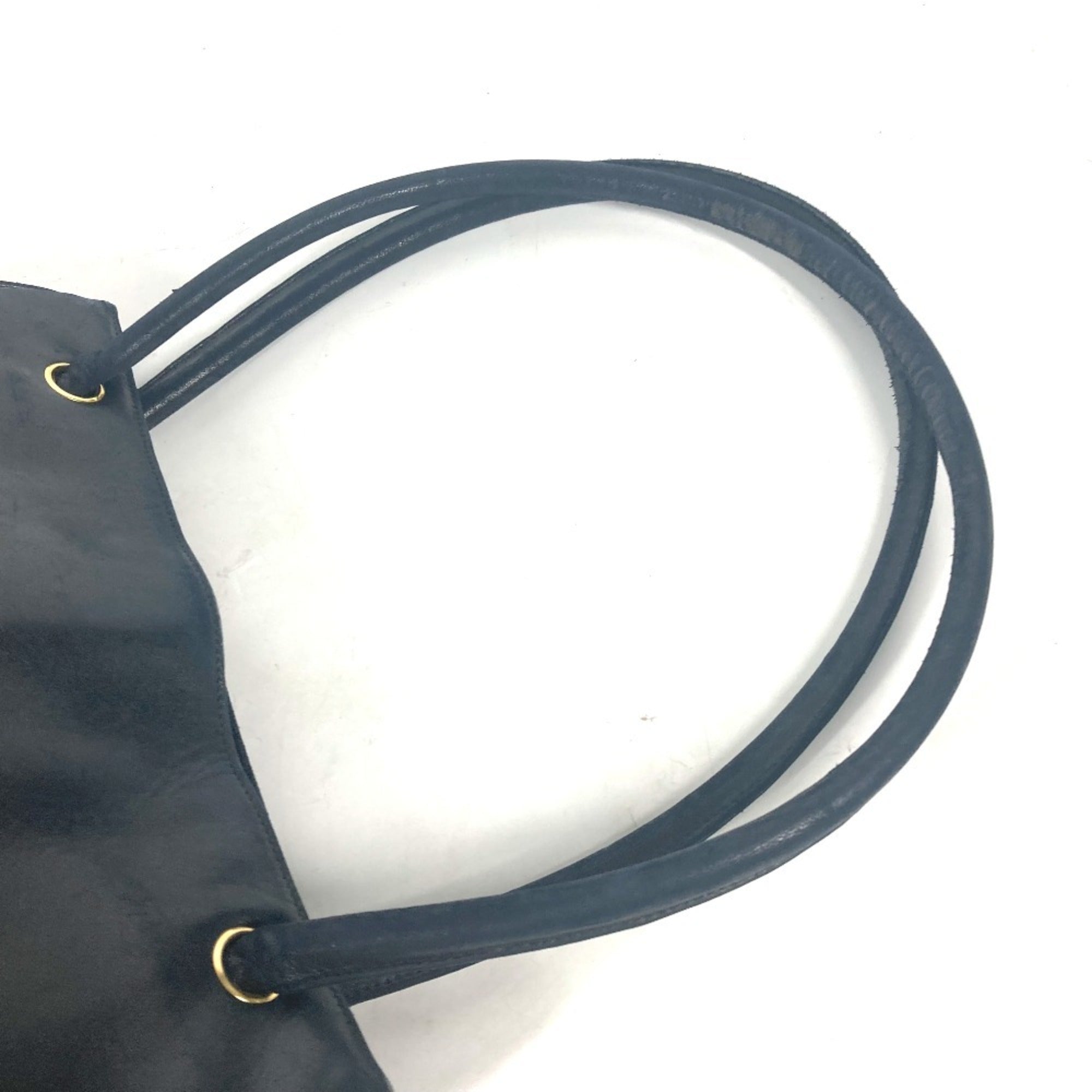 Chanel Dark Navy Leather Boston Bag Shoulder Bag Tote Bag (Pre-Owned)
