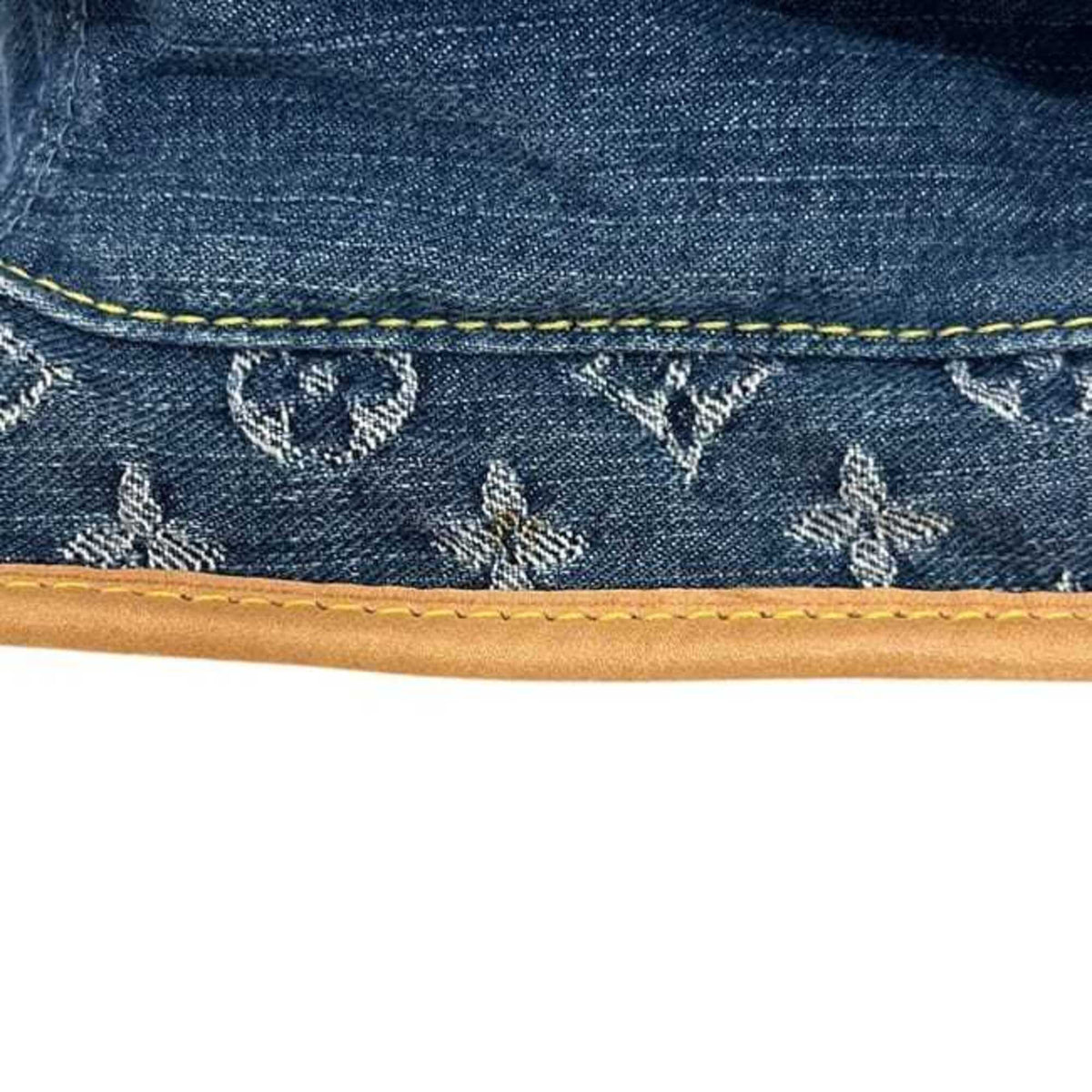 Louis Vuitton Blue Monogram Denim Leather Tote Bag (Pre-Owned)
