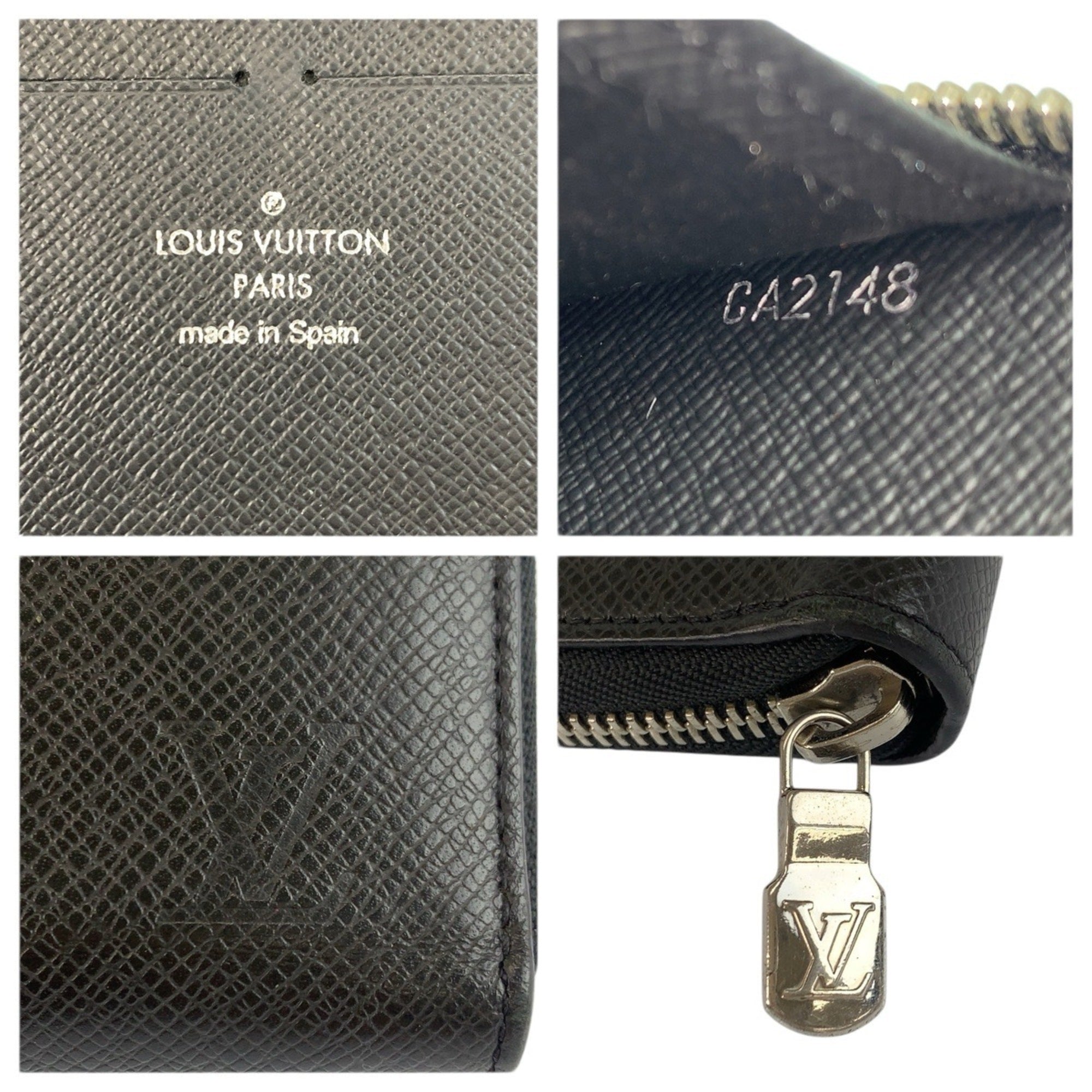 Louis Vuitton Black Noir Leather Long Wallet (Bi-Fold) (Pre-Owned)