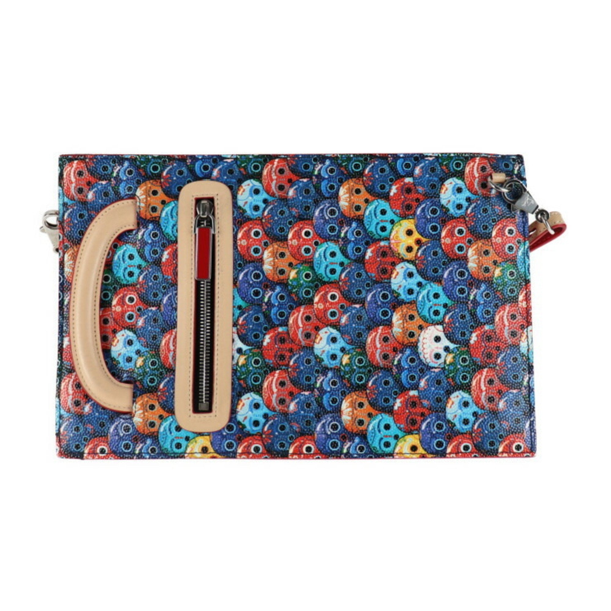 Christian Louboutin Multi-Color Leather Clutch Bag Handbag (Pre-Owned)