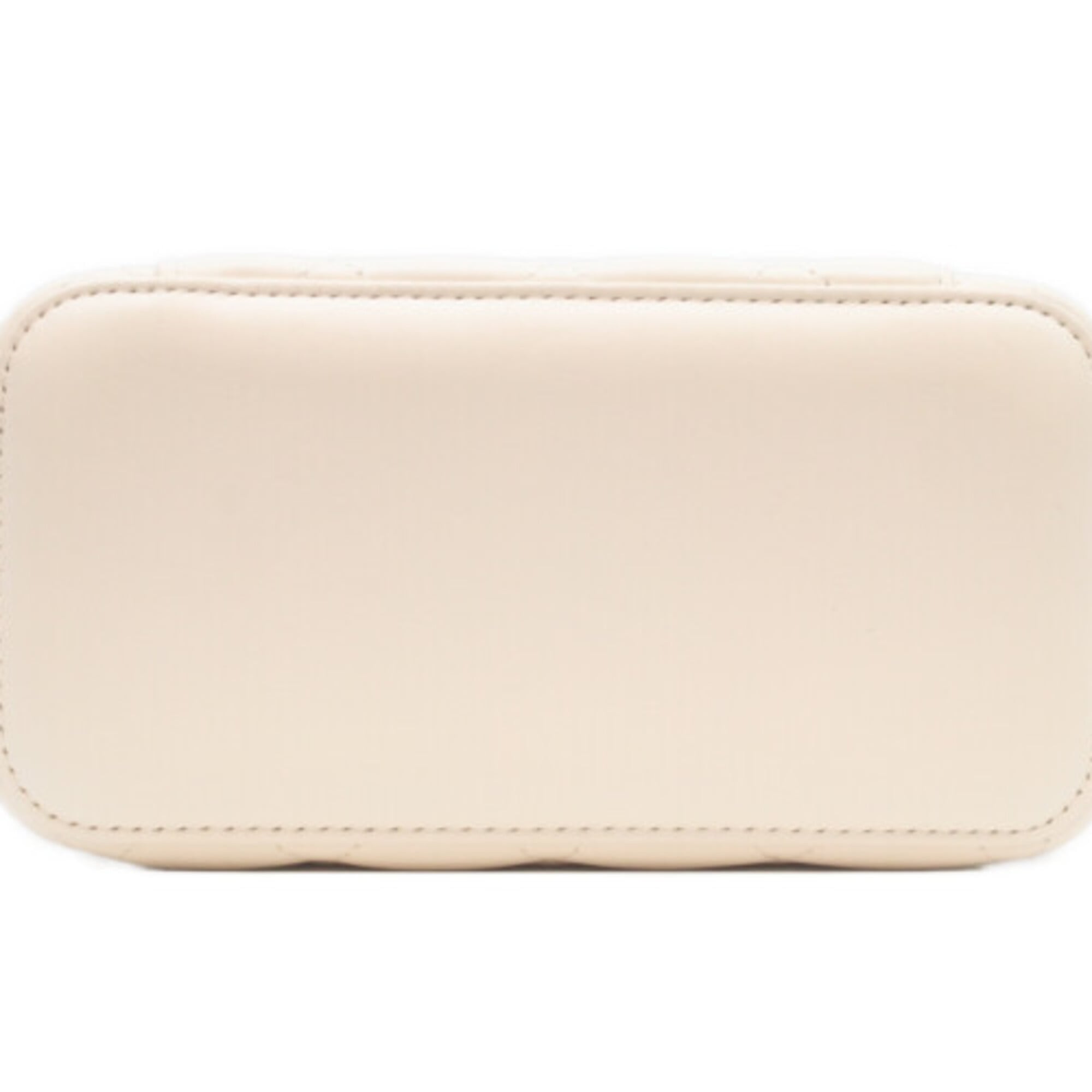 Chanel White Leather Shoulder Bag Vanity Bag (Pre-Owned)